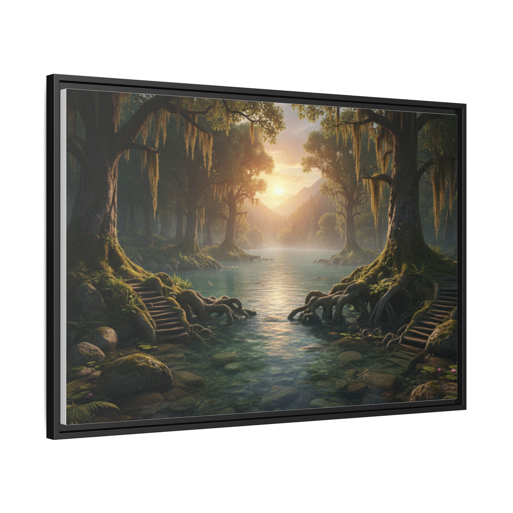 Framed Matte Canvas Art - Step In To The Water