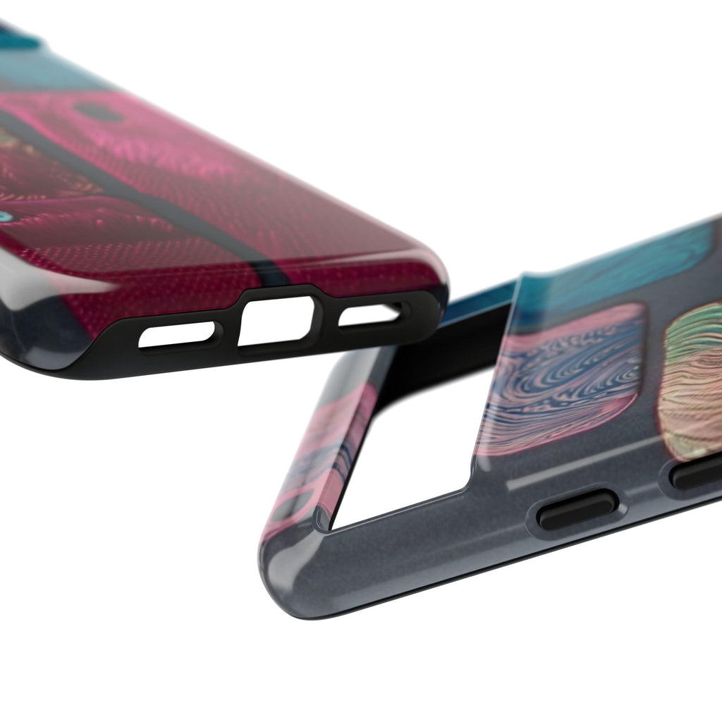 Tough Case - Colorful Textured Phone Case (Protective, Artistic Swirl Design)