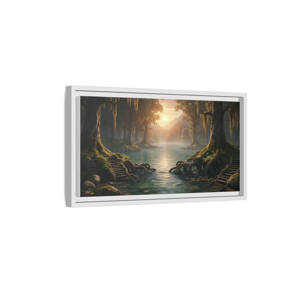 Framed Matte Canvas Art - Step In To The Water