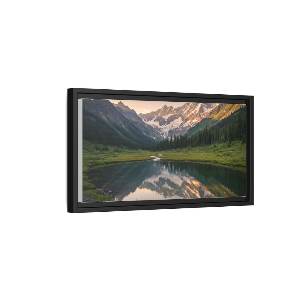 Matte Framed Canvas - Mountain Lake Landscape Wall Art