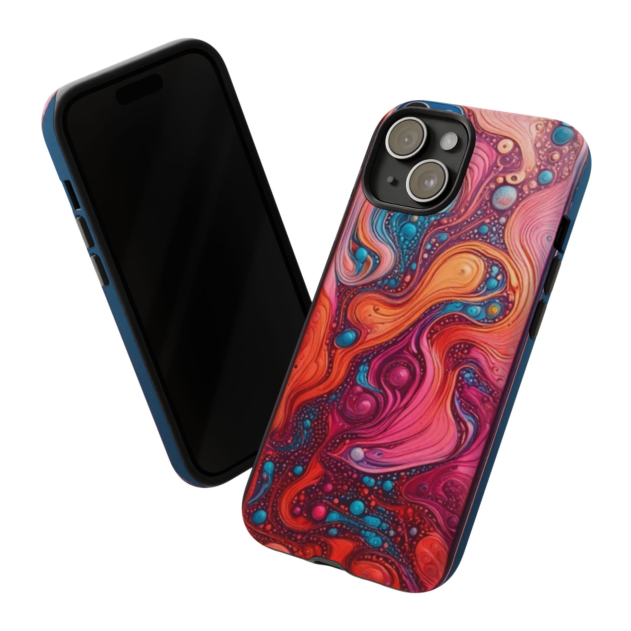 Abstract Swirl Tough Phone Case — Colorful Liquid Art Protective Cover