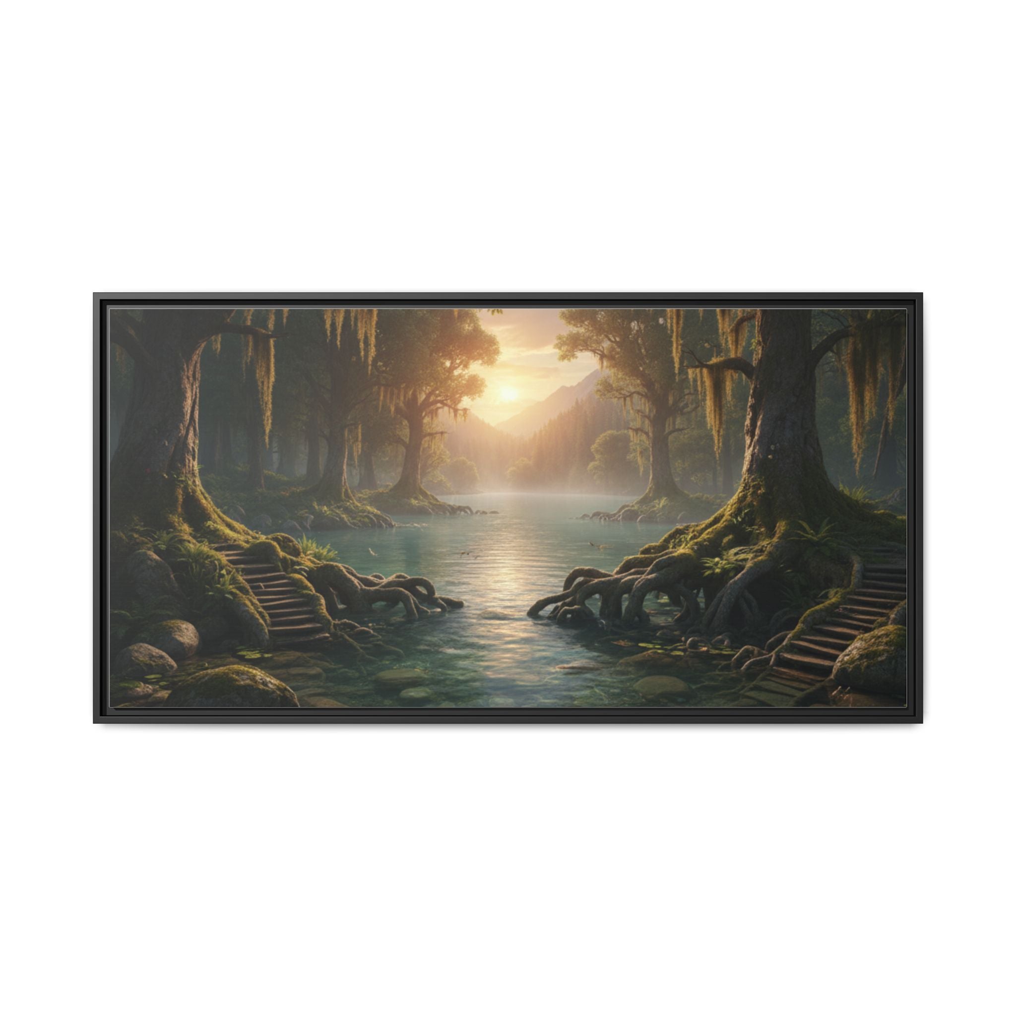 Framed Matte Canvas Art - Step In To The Water