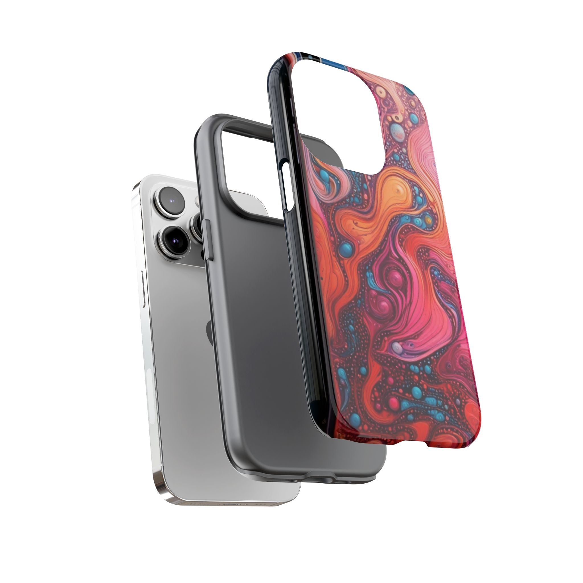 Abstract Swirl Tough Phone Case — Colorful Liquid Art Protective Cover