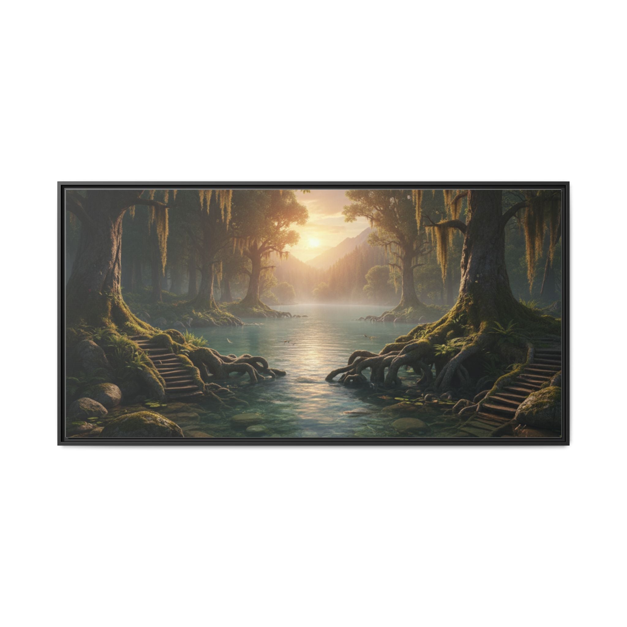 Framed Matte Canvas Art - Step In To The Water