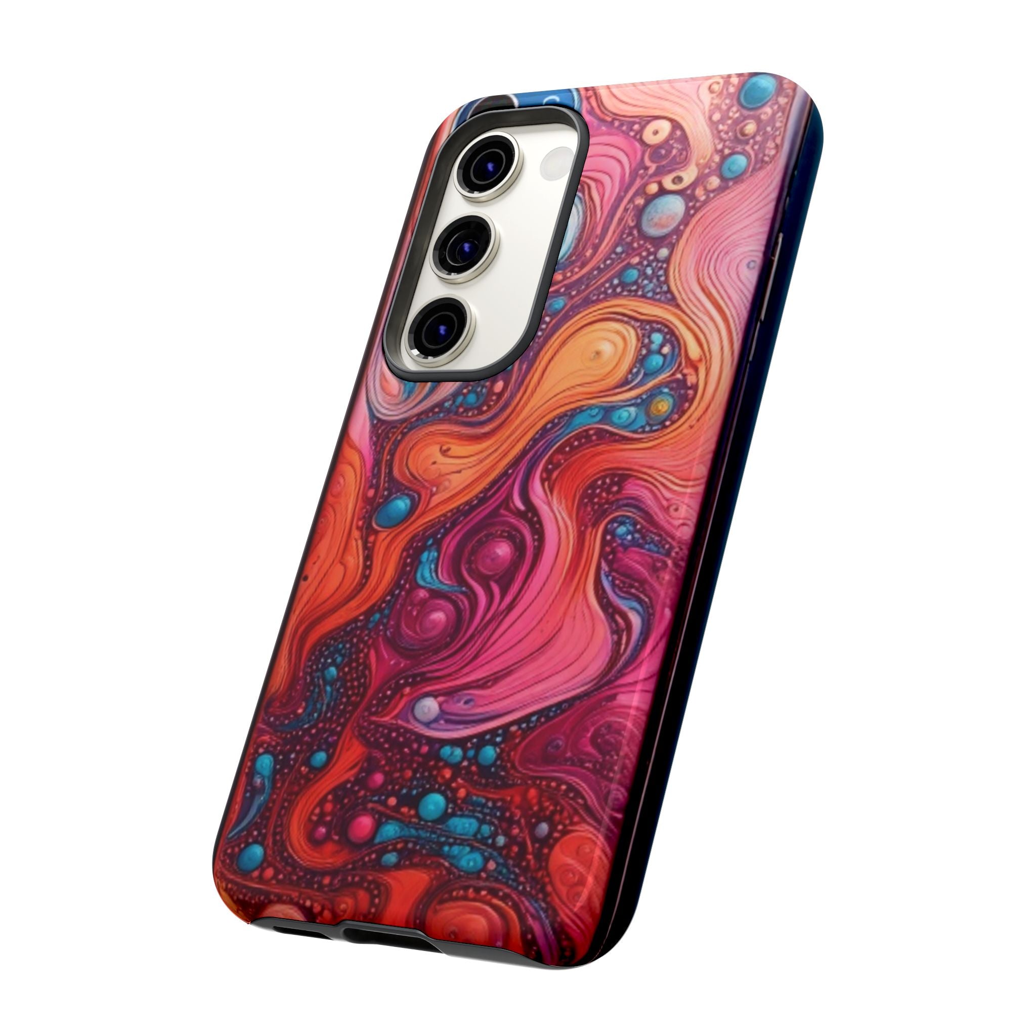 Abstract Swirl Tough Phone Case — Colorful Liquid Art Protective Cover