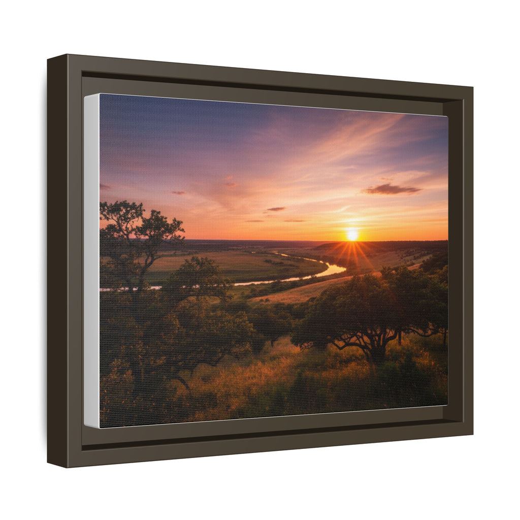 Sunset River Matte Canvas Framed Wall Art
