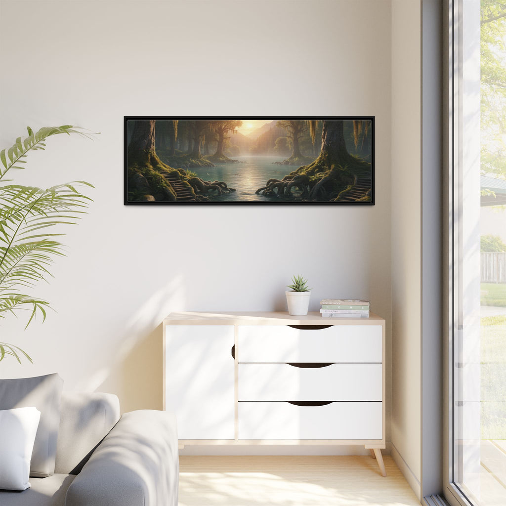 Framed Matte Canvas Art - Step In To The Water