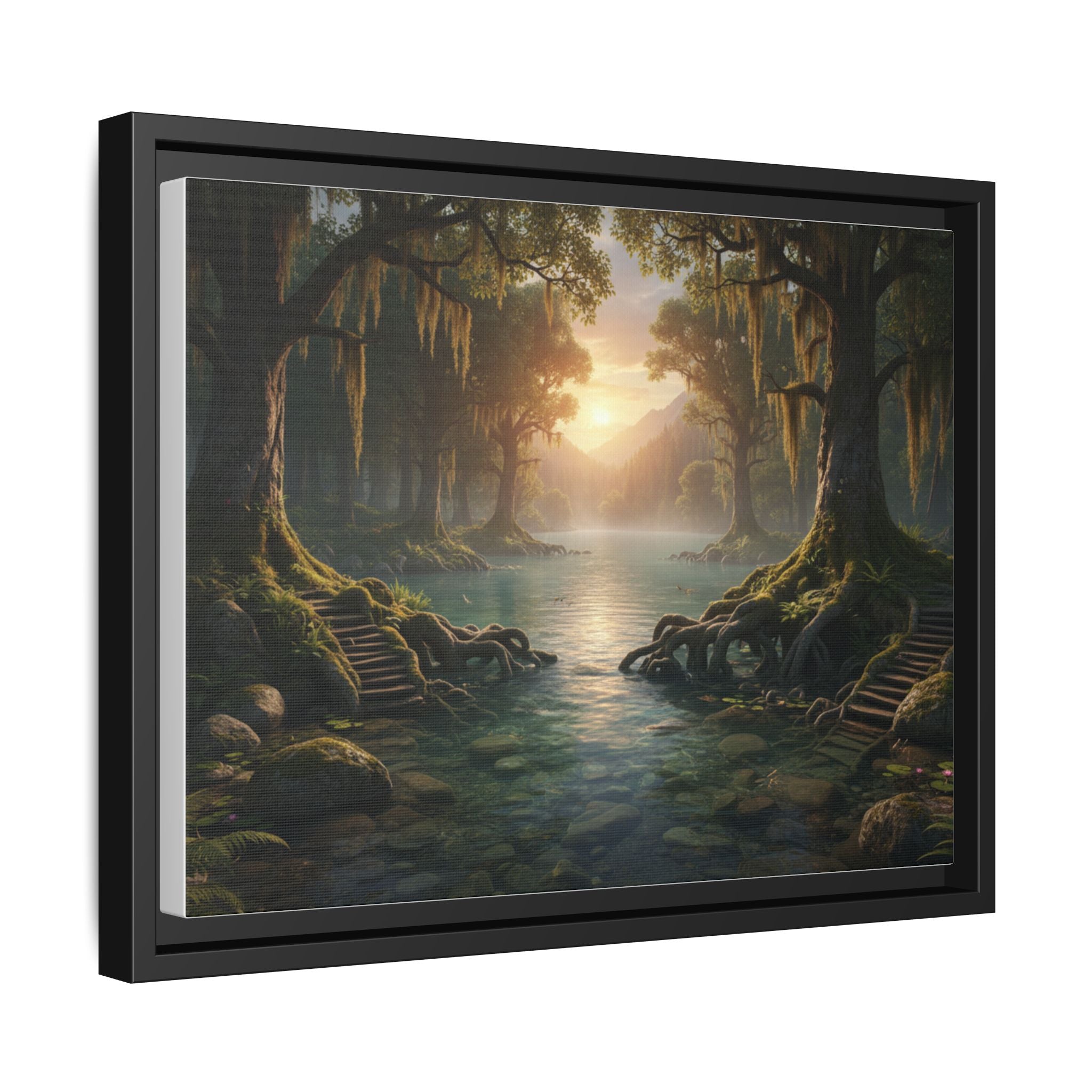 Framed Matte Canvas Art - Step In To The Water
