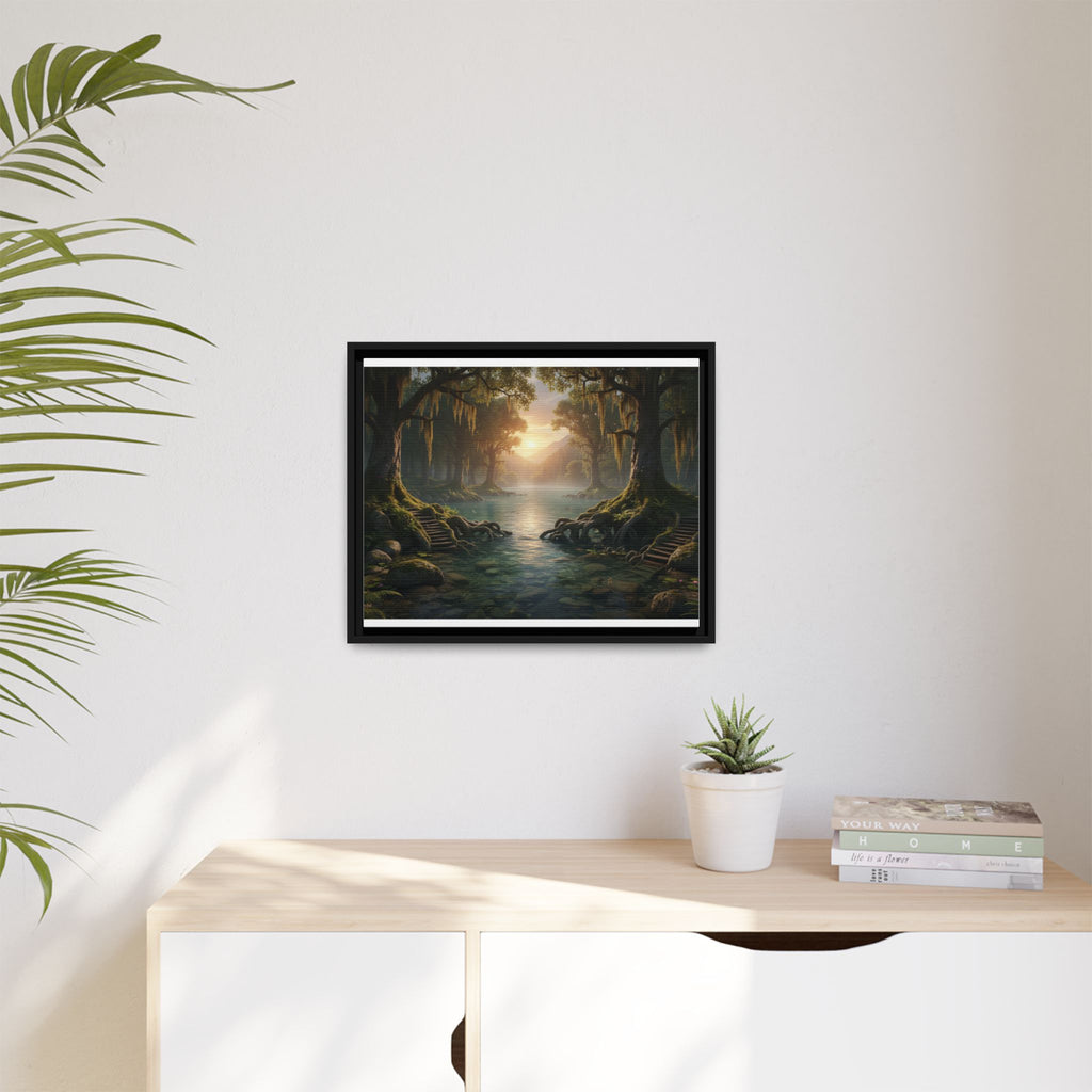 Framed Matte Canvas Art - Step In To The Water