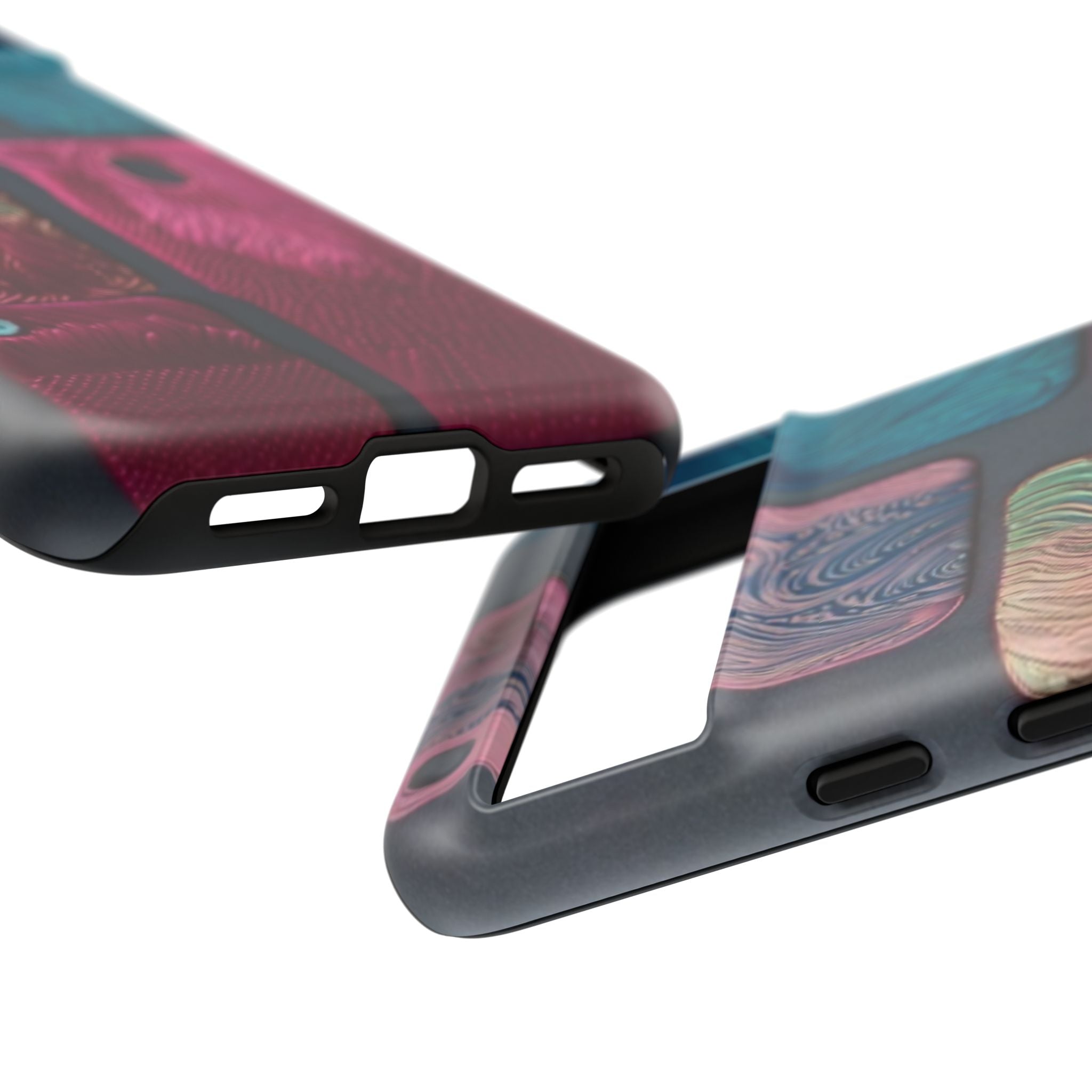 Tough Case - Colorful Textured Phone Case (Protective, Artistic Swirl Design)