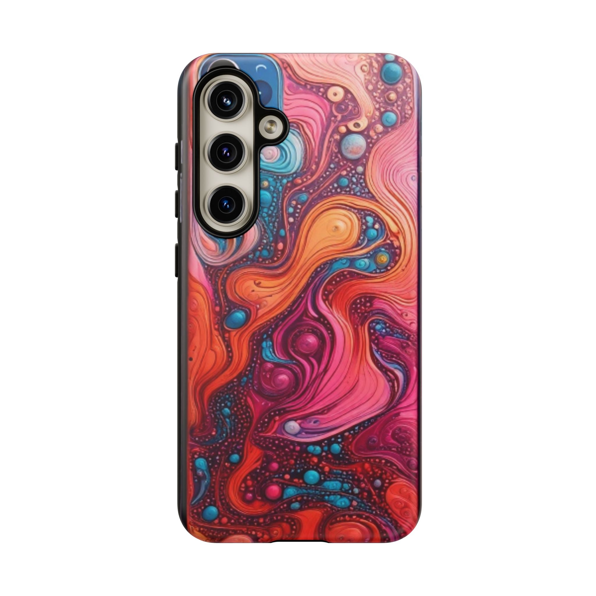 Abstract Swirl Tough Phone Case — Colorful Liquid Art Protective Cover