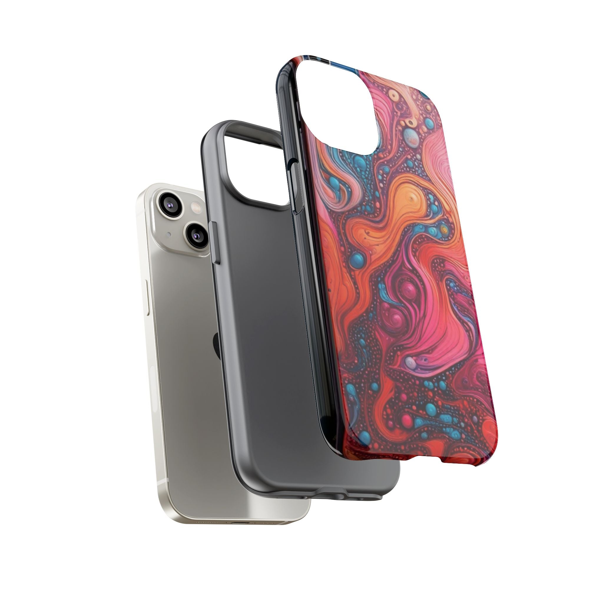 Abstract Swirl Tough Phone Case — Colorful Liquid Art Protective Cover