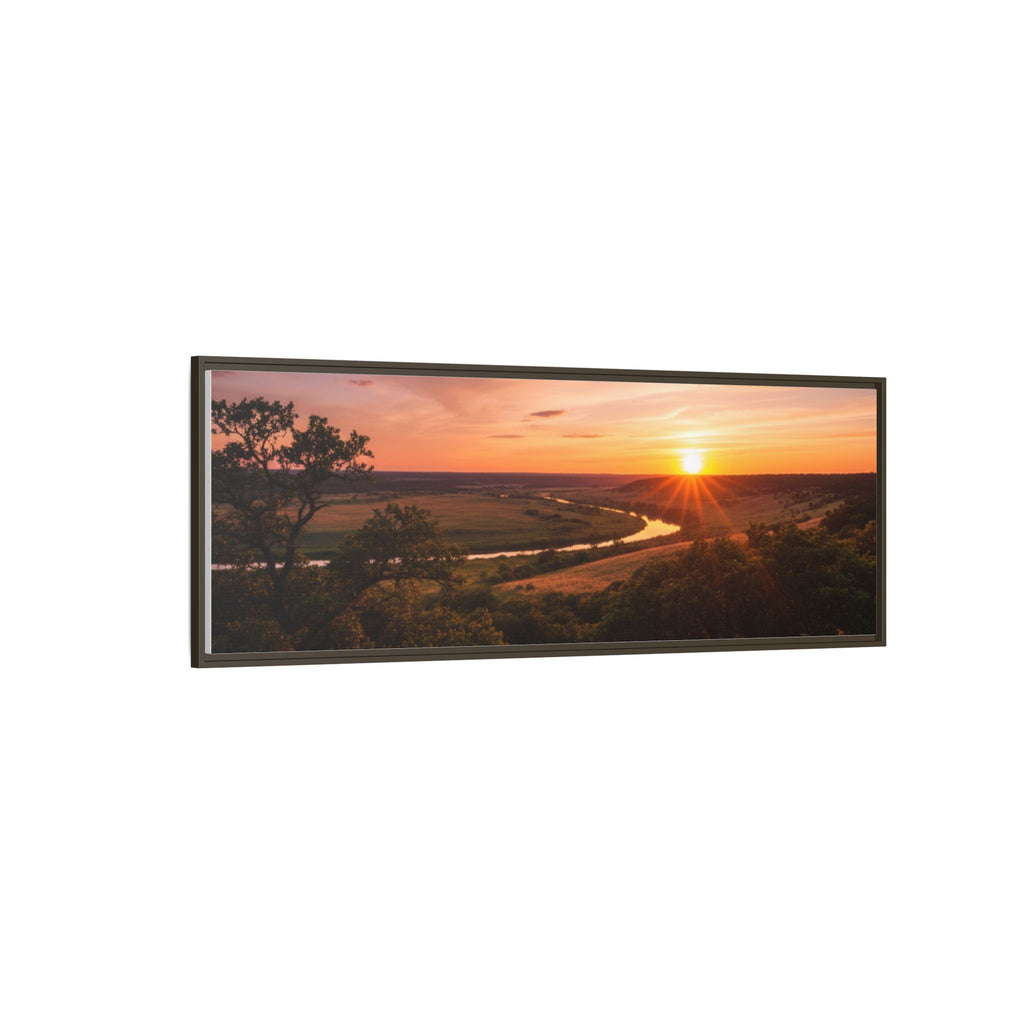 Sunset River Matte Canvas Framed Wall Art