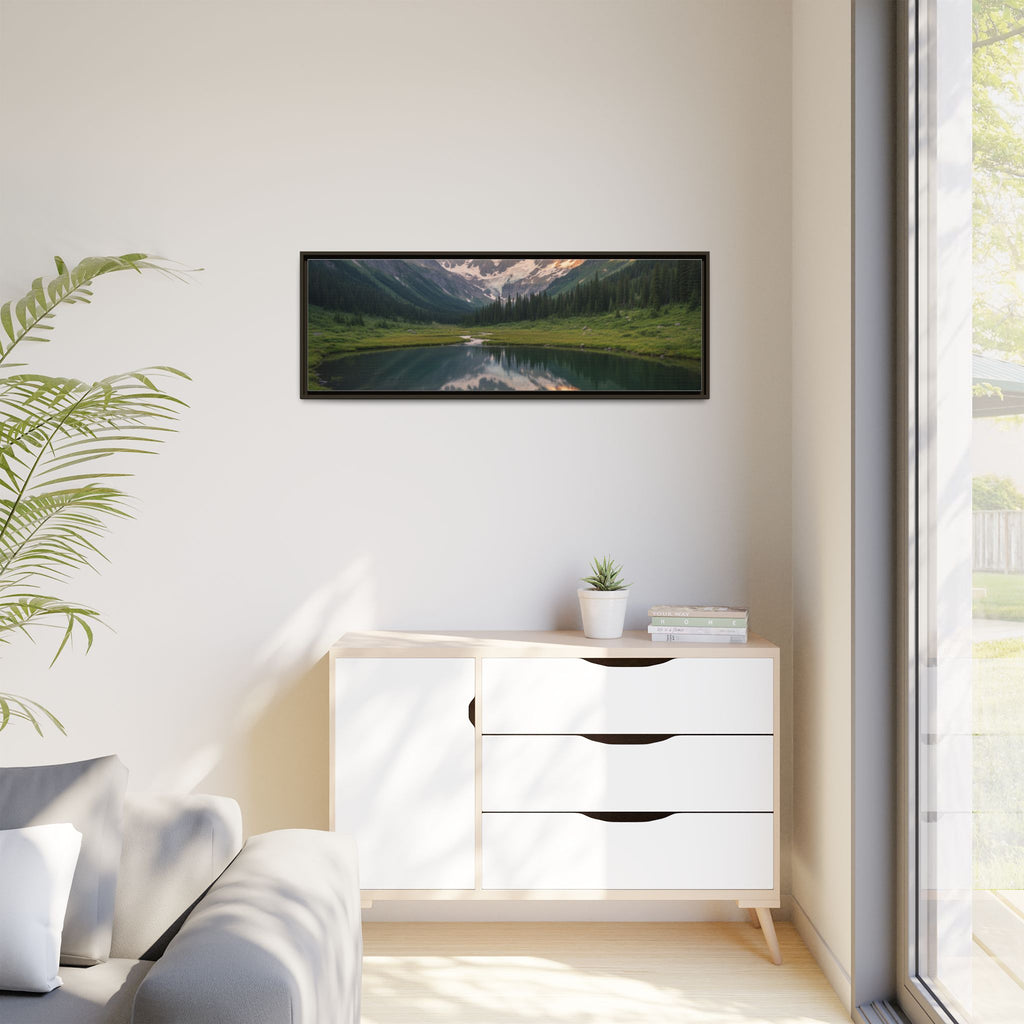 Matte Framed Canvas - Mountain Lake Landscape Wall Art