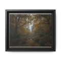 Autumn Forest Path Matte Canvas Print — Framed Wall Art