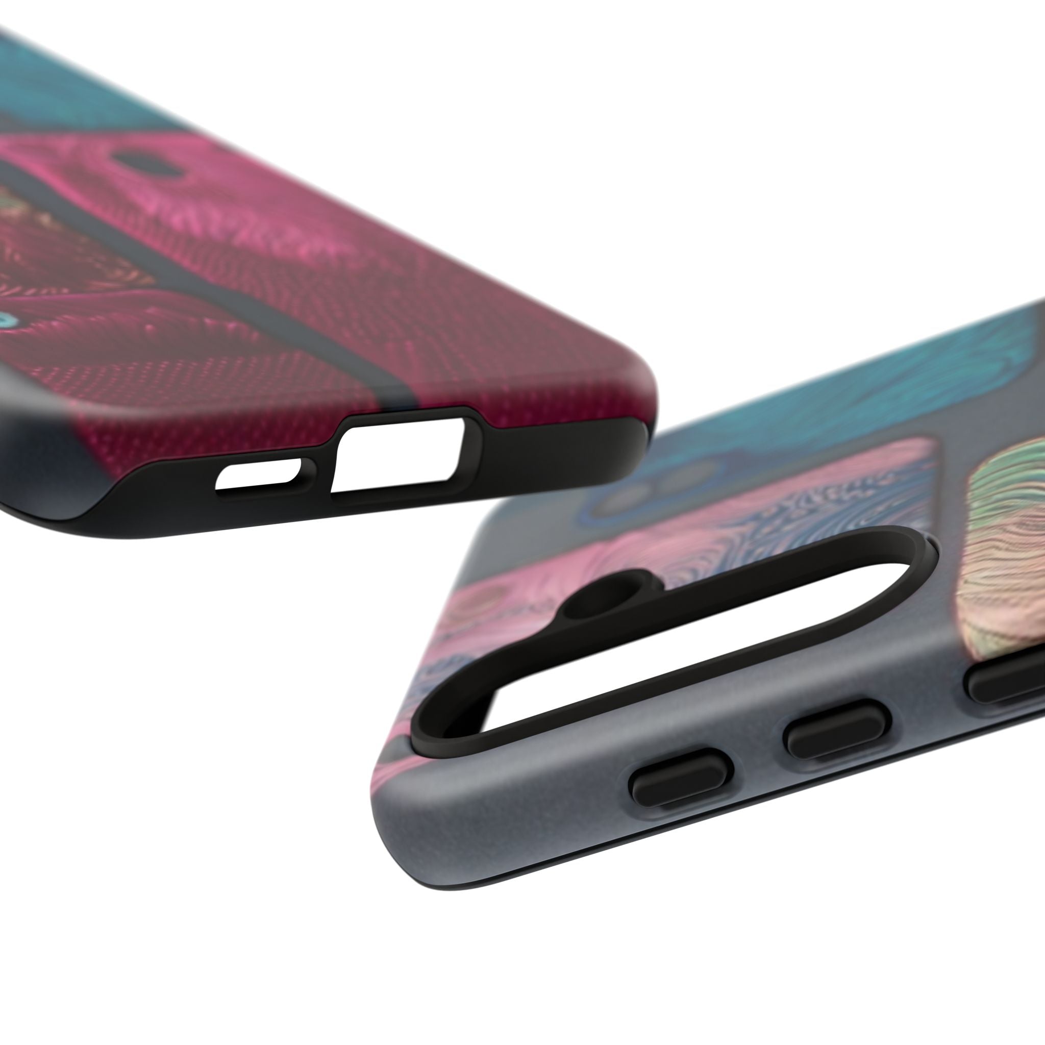 Tough Case - Colorful Textured Phone Case (Protective, Artistic Swirl Design)