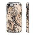 Abstract Brushstroke Phone Case — Neutral Beige & Black Artistic Protective Cover