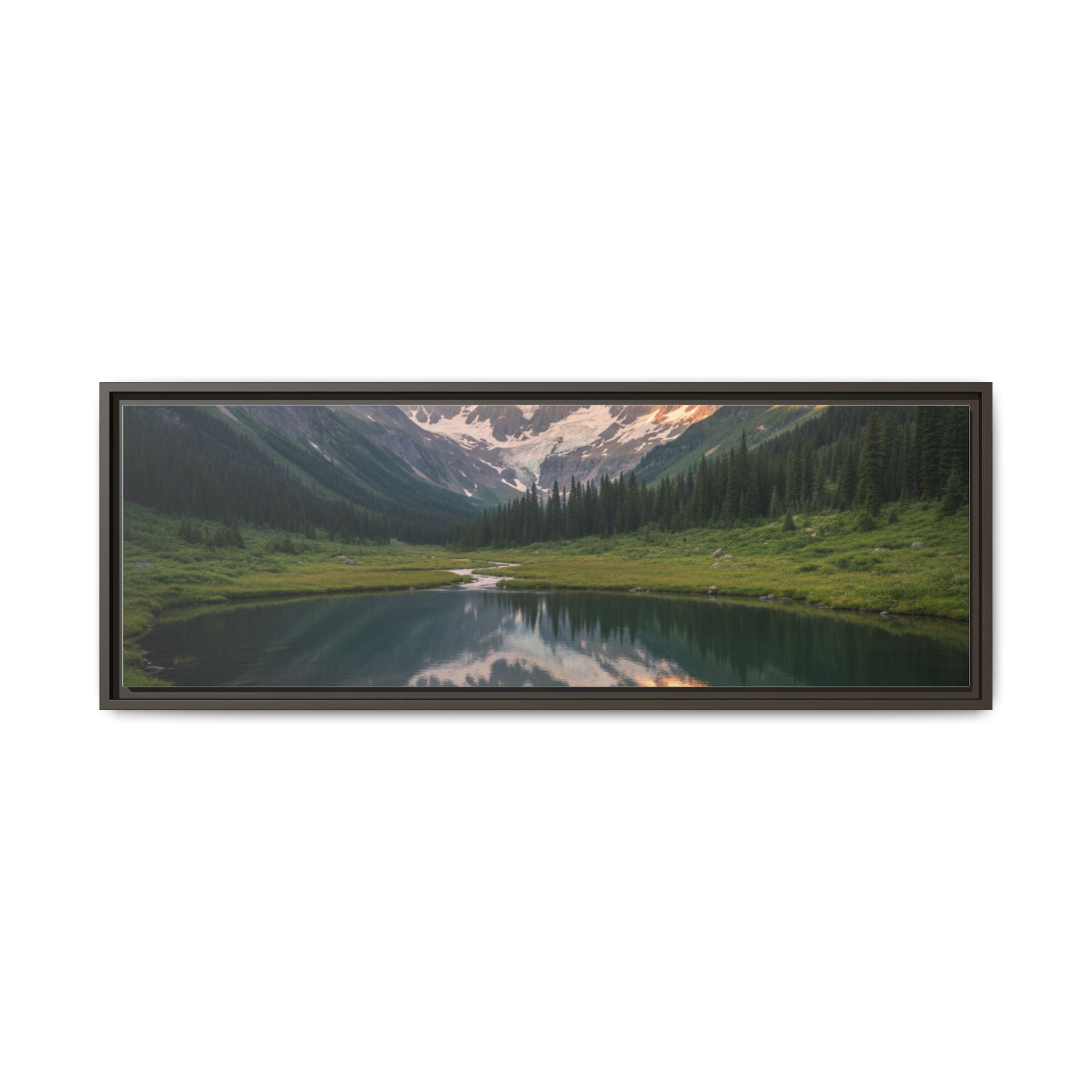 Matte Framed Canvas - Mountain Lake Landscape Wall Art