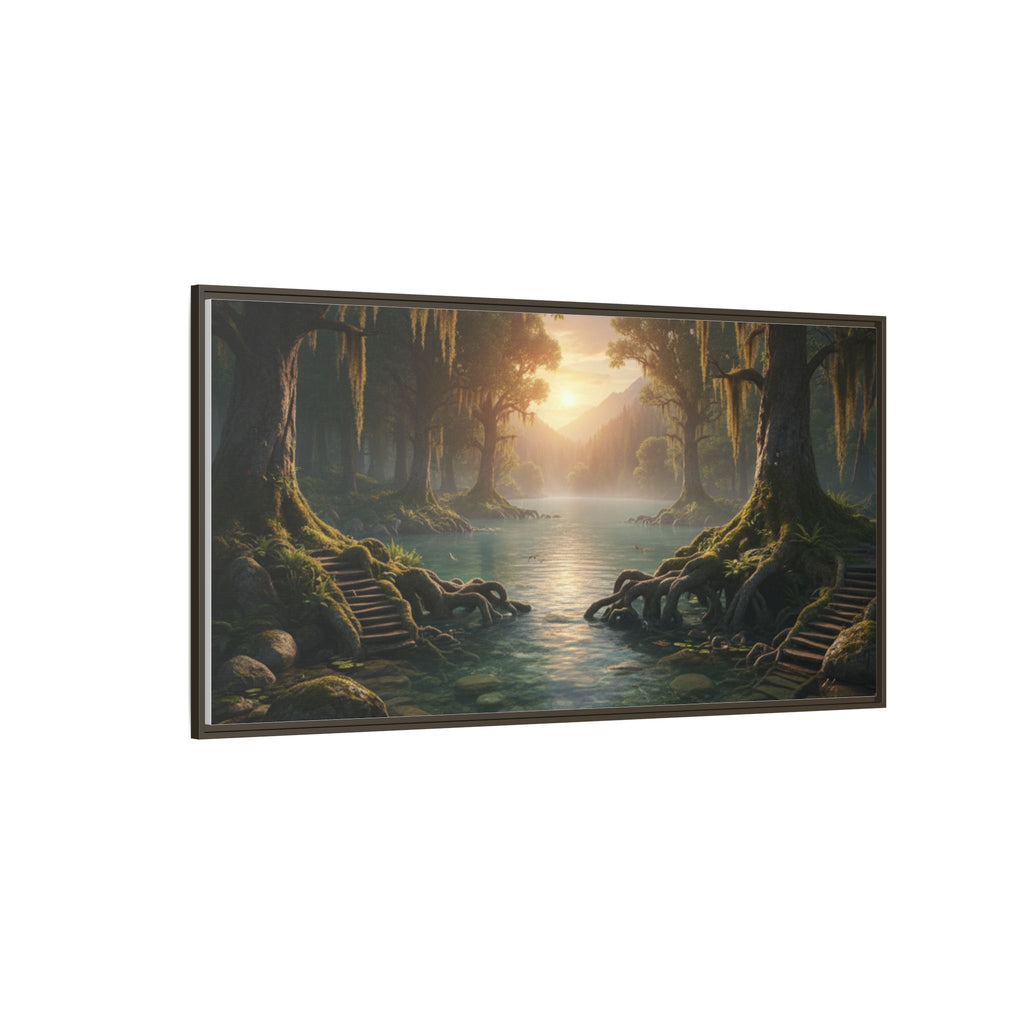 Framed Matte Canvas Art - Step In To The Water