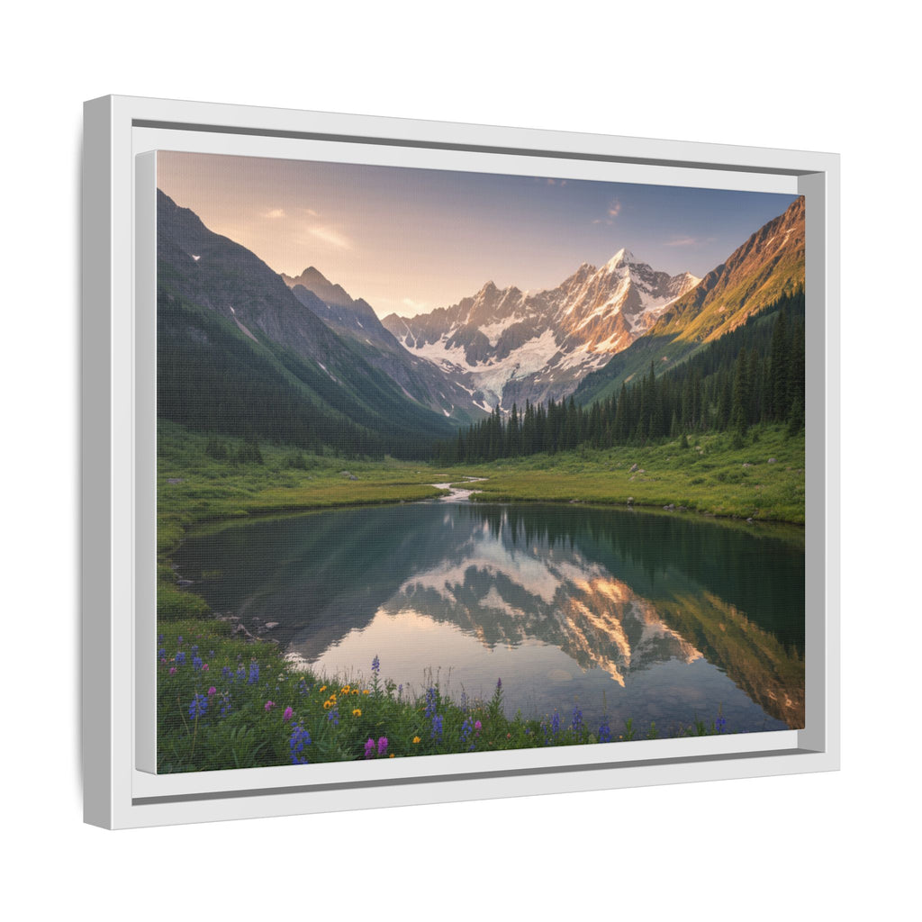 Matte Framed Canvas - Mountain Lake Landscape Wall Art