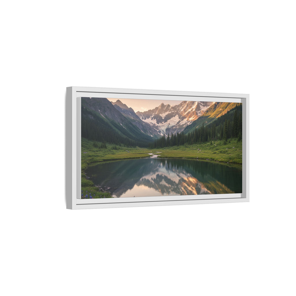 Matte Framed Canvas - Mountain Lake Landscape Wall Art