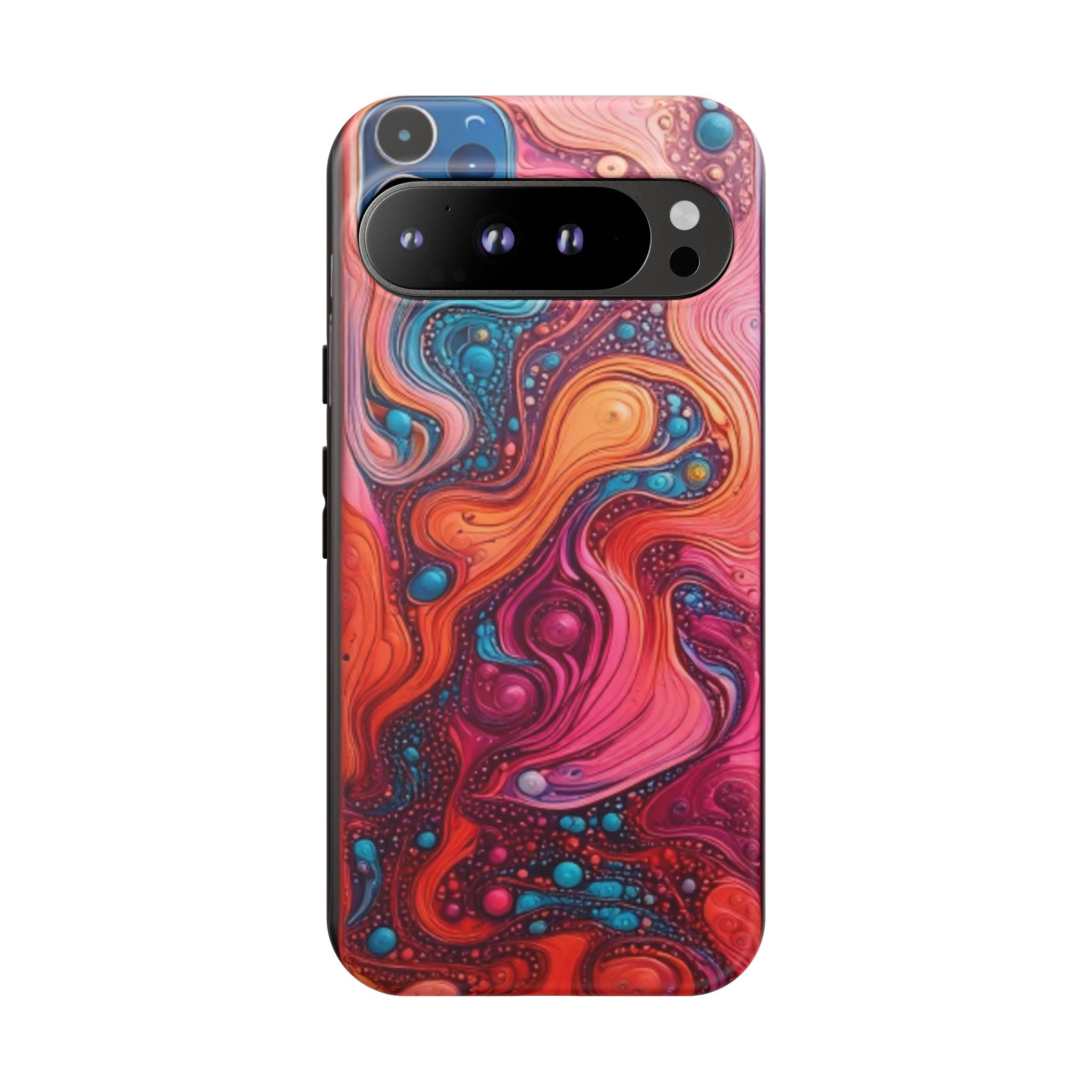 Abstract Swirl Tough Phone Case — Colorful Liquid Art Protective Cover