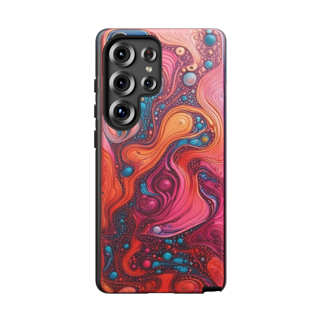 Abstract Swirl Tough Phone Case — Colorful Liquid Art Protective Cover