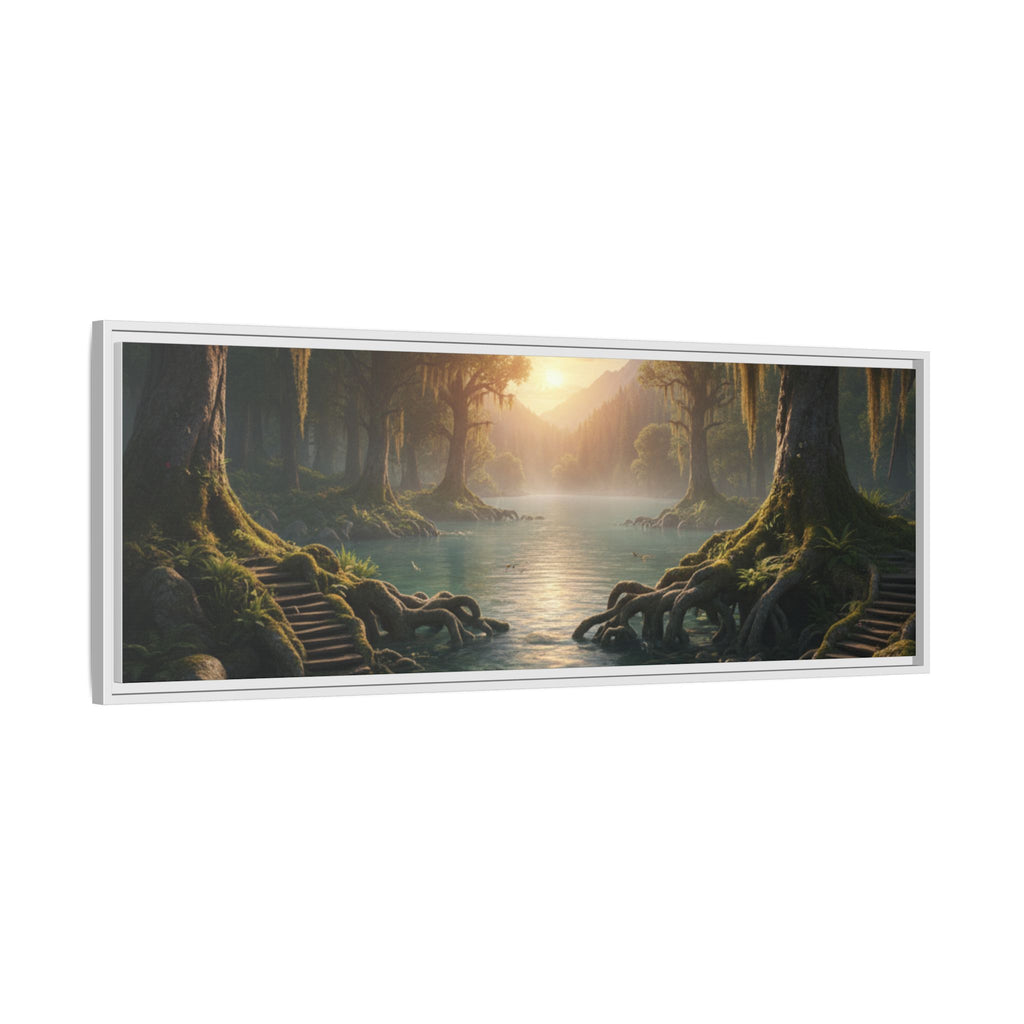 Framed Matte Canvas Art - Step In To The Water