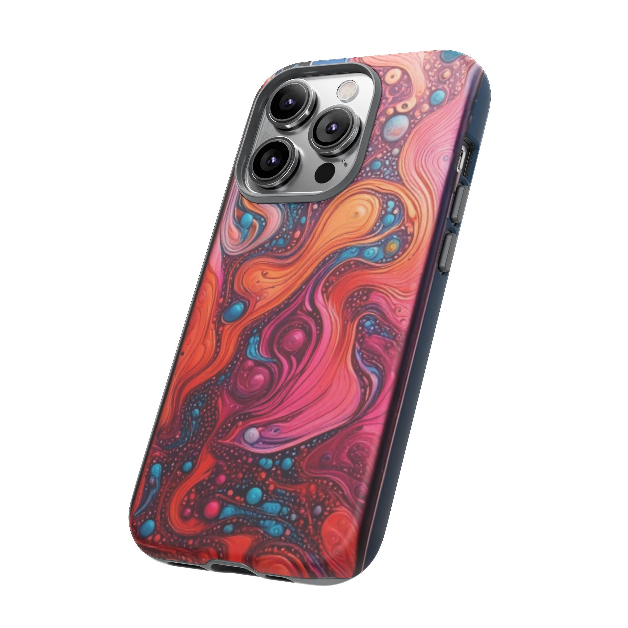 Abstract Swirl Tough Phone Case — Colorful Liquid Art Protective Cover