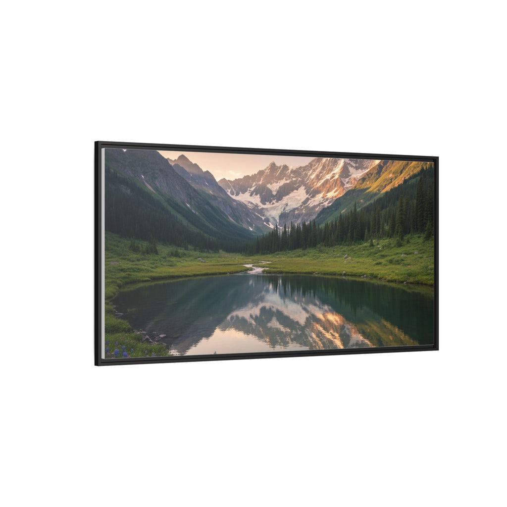 Matte Framed Canvas - Mountain Lake Landscape Wall Art
