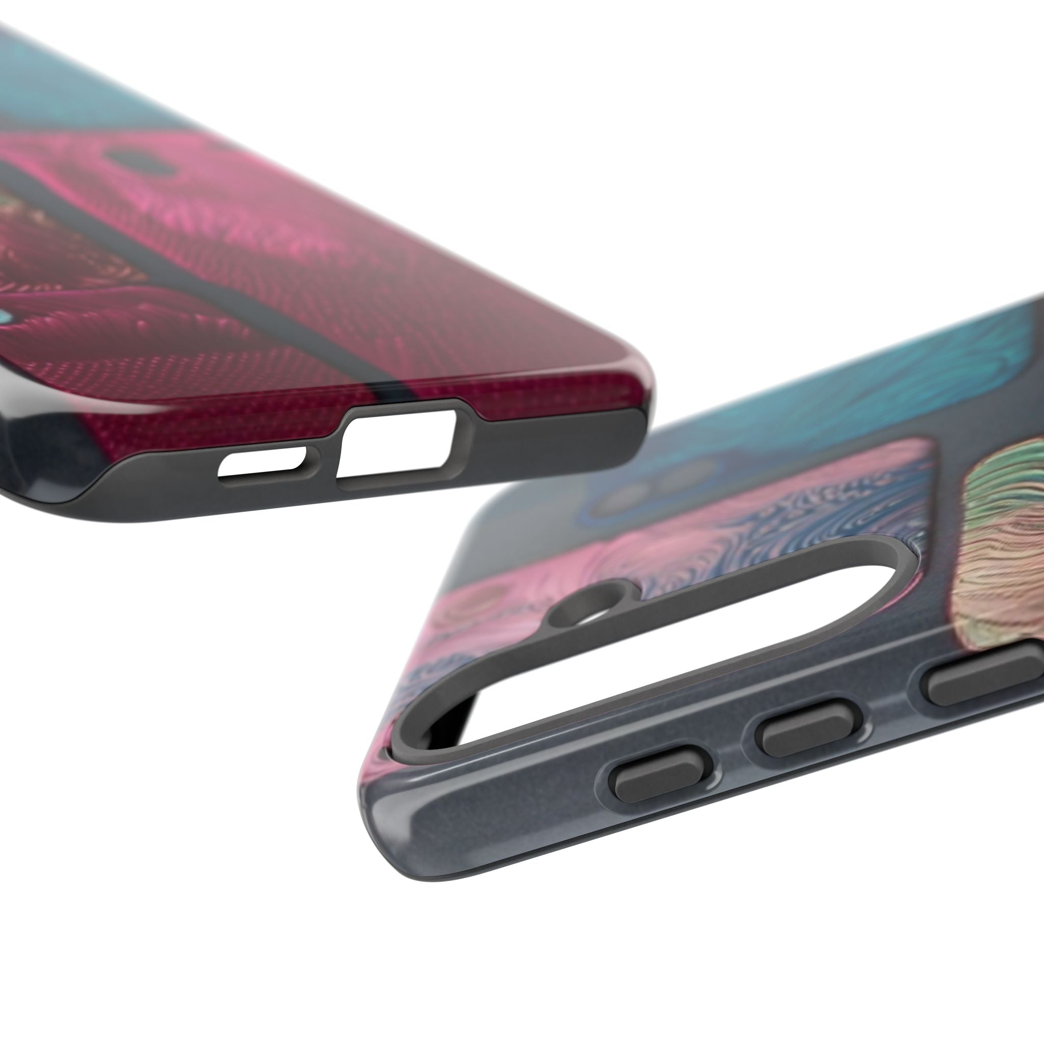 Tough Case - Colorful Textured Phone Case (Protective, Artistic Swirl Design)