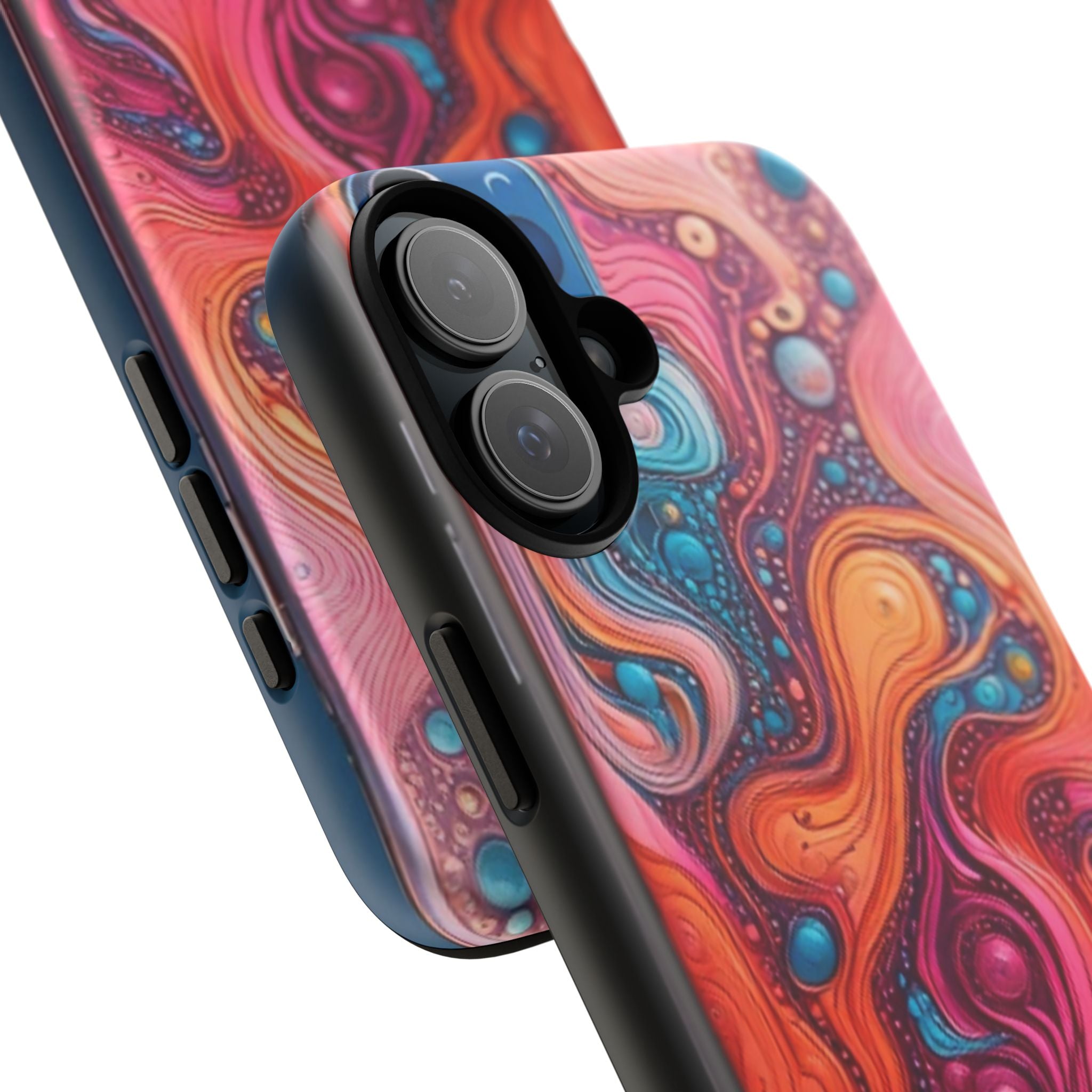 Abstract Swirl Tough Phone Case — Colorful Liquid Art Protective Cover