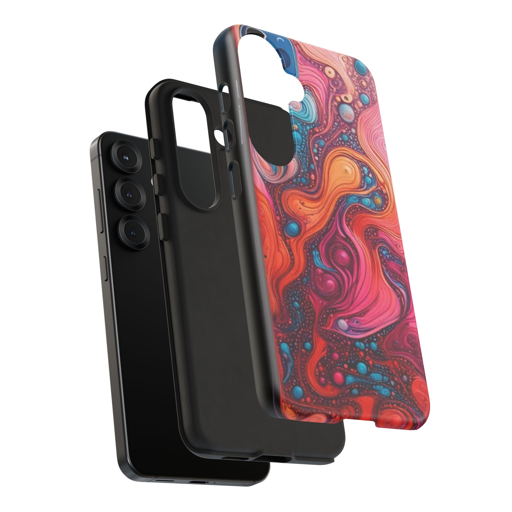 Abstract Swirl Tough Phone Case — Colorful Liquid Art Protective Cover