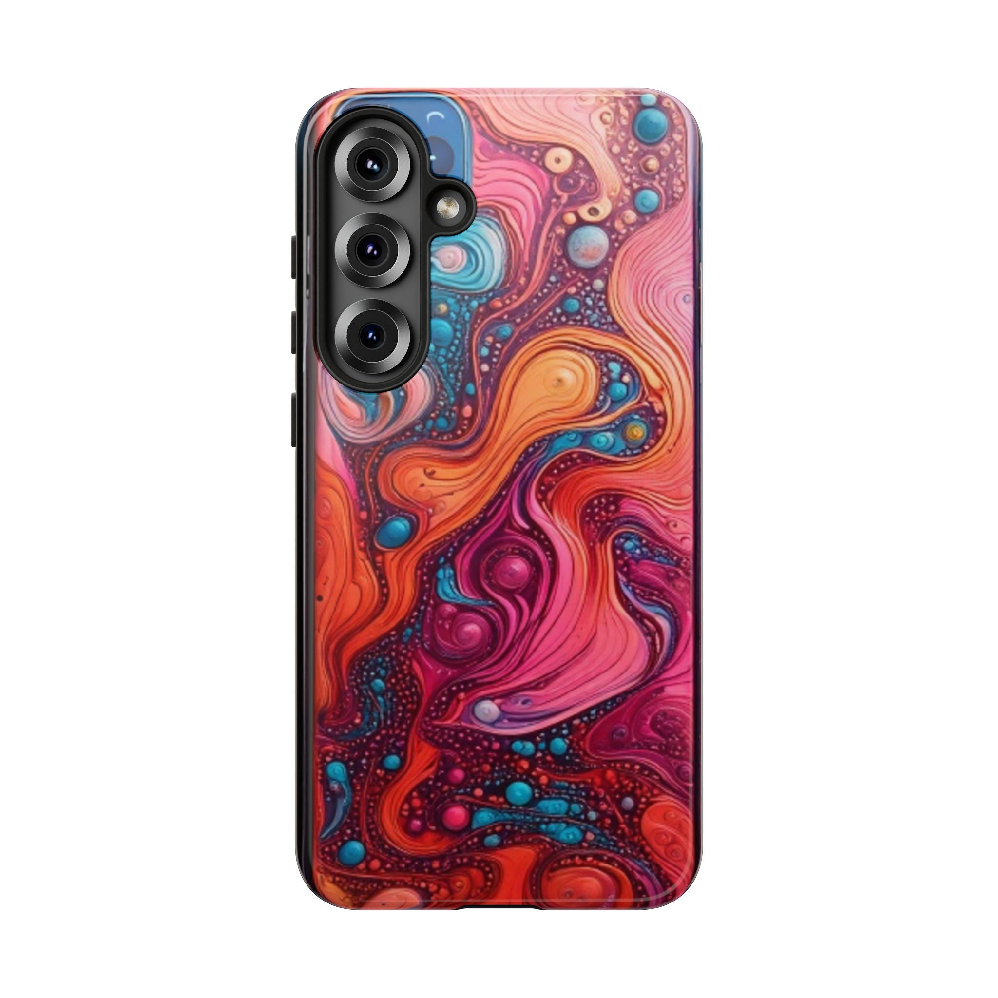 Abstract Swirl Tough Phone Case — Colorful Liquid Art Protective Cover