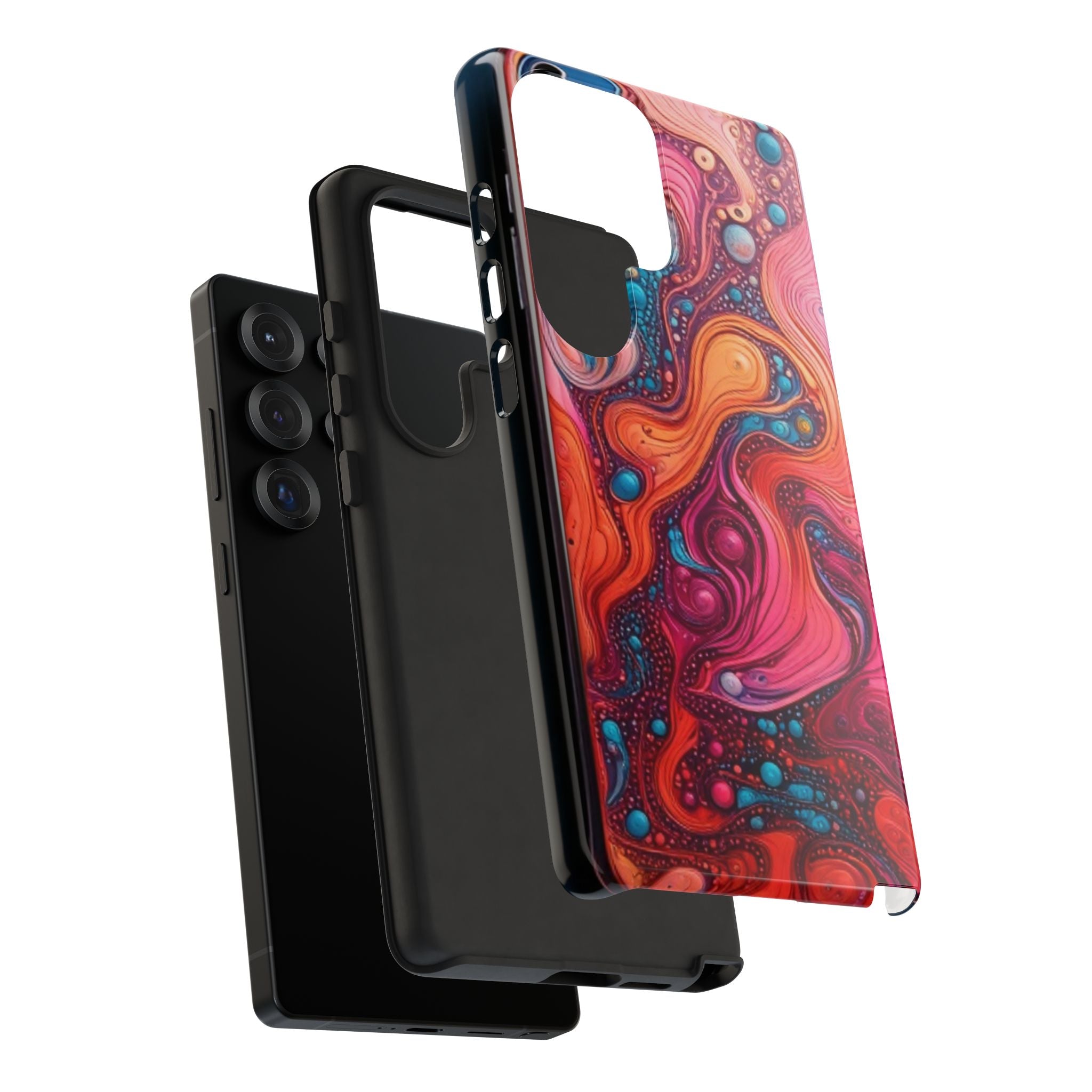 Abstract Swirl Tough Phone Case — Colorful Liquid Art Protective Cover