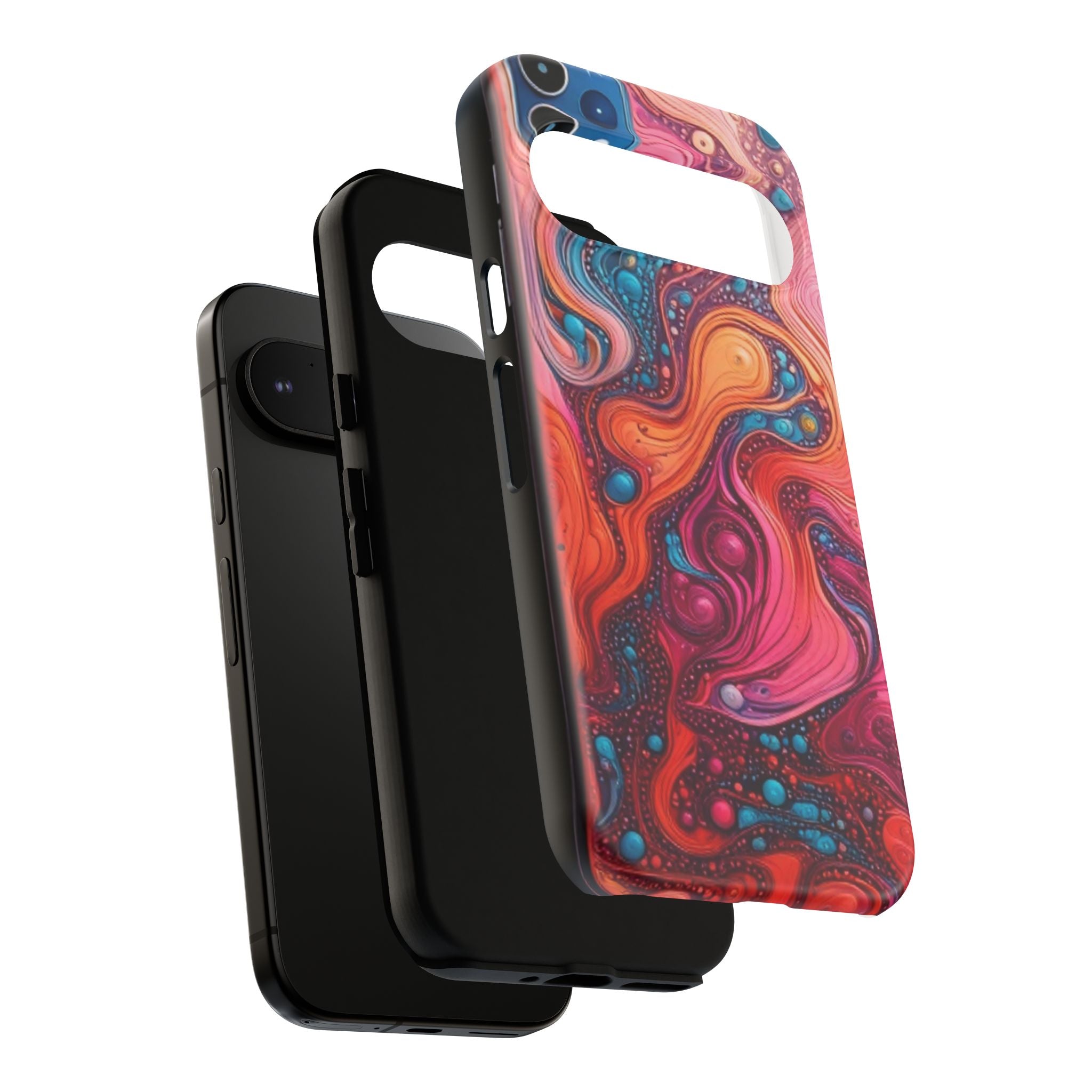 Abstract Swirl Tough Phone Case — Colorful Liquid Art Protective Cover