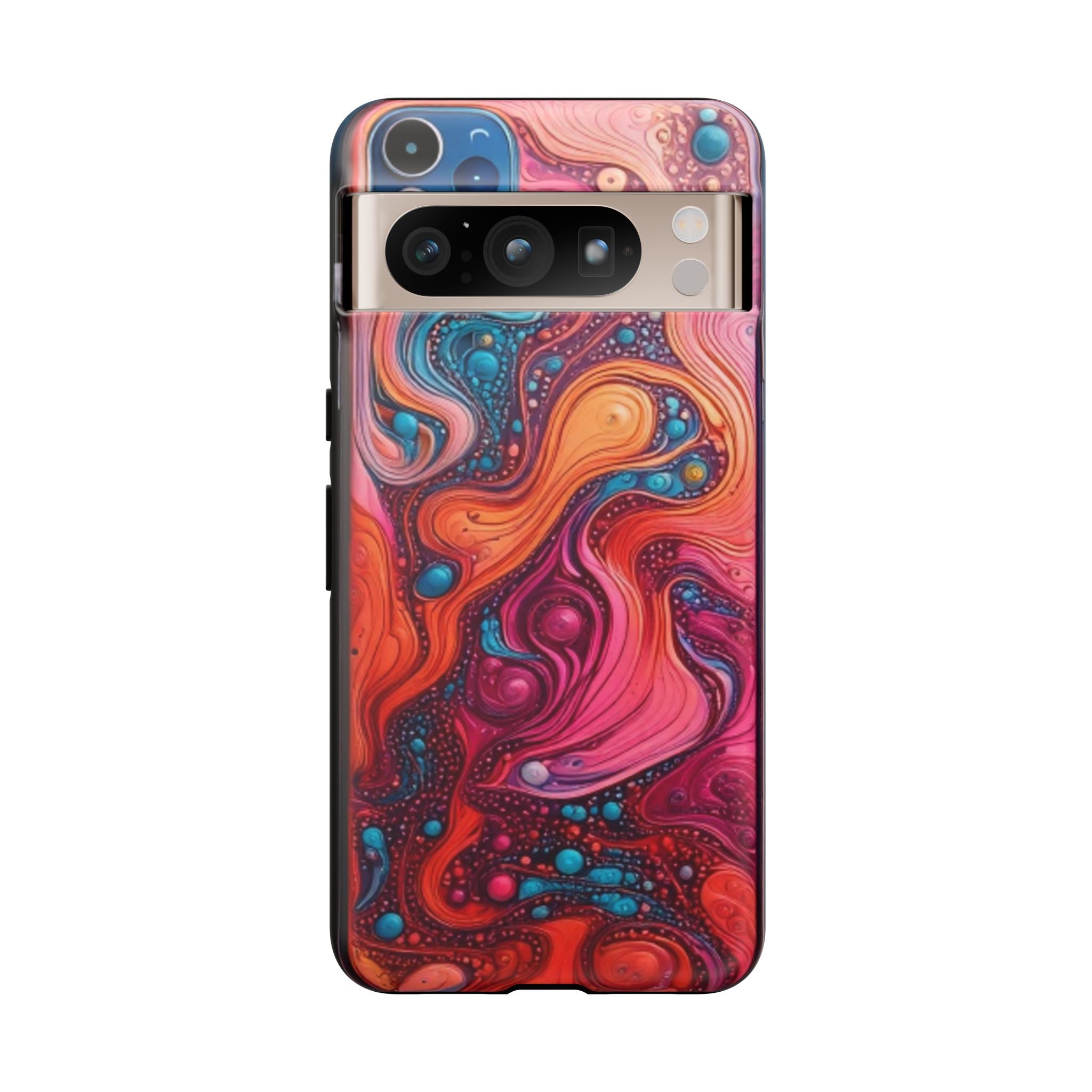 Abstract Swirl Tough Phone Case — Colorful Liquid Art Protective Cover