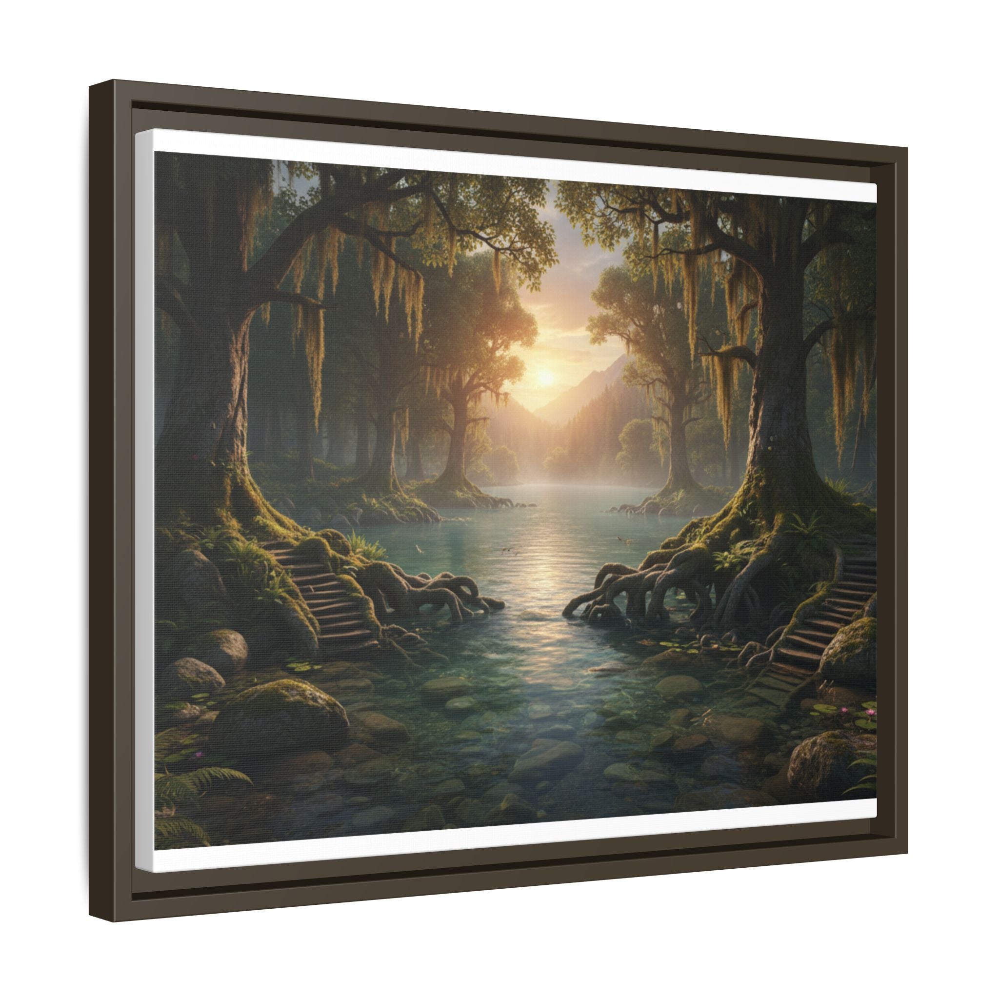 Framed Matte Canvas Art - Step In To The Water