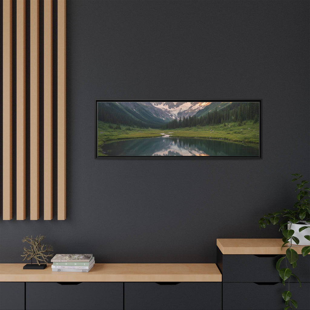 Matte Framed Canvas - Mountain Lake Landscape Wall Art