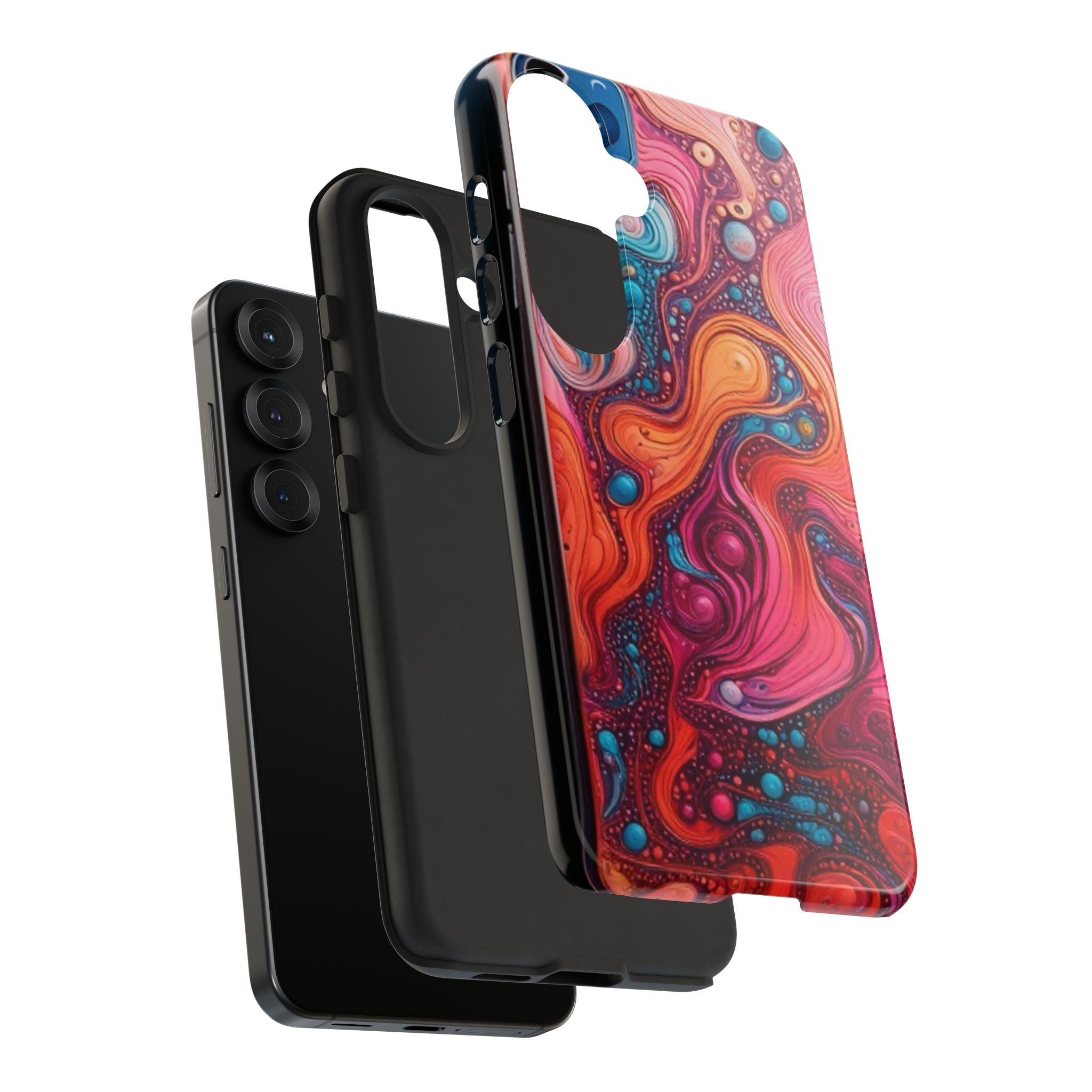 Abstract Swirl Tough Phone Case — Colorful Liquid Art Protective Cover