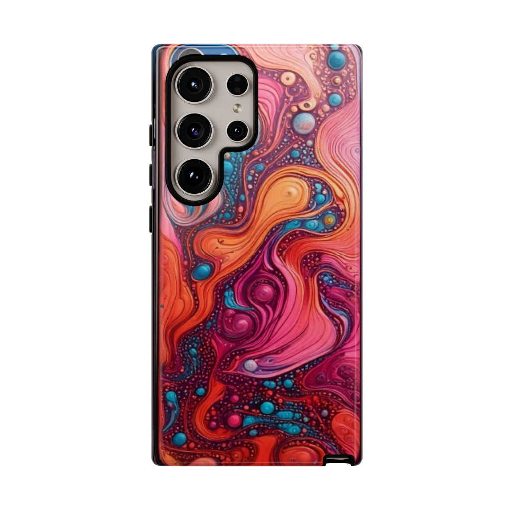 Abstract Swirl Tough Phone Case — Colorful Liquid Art Protective Cover
