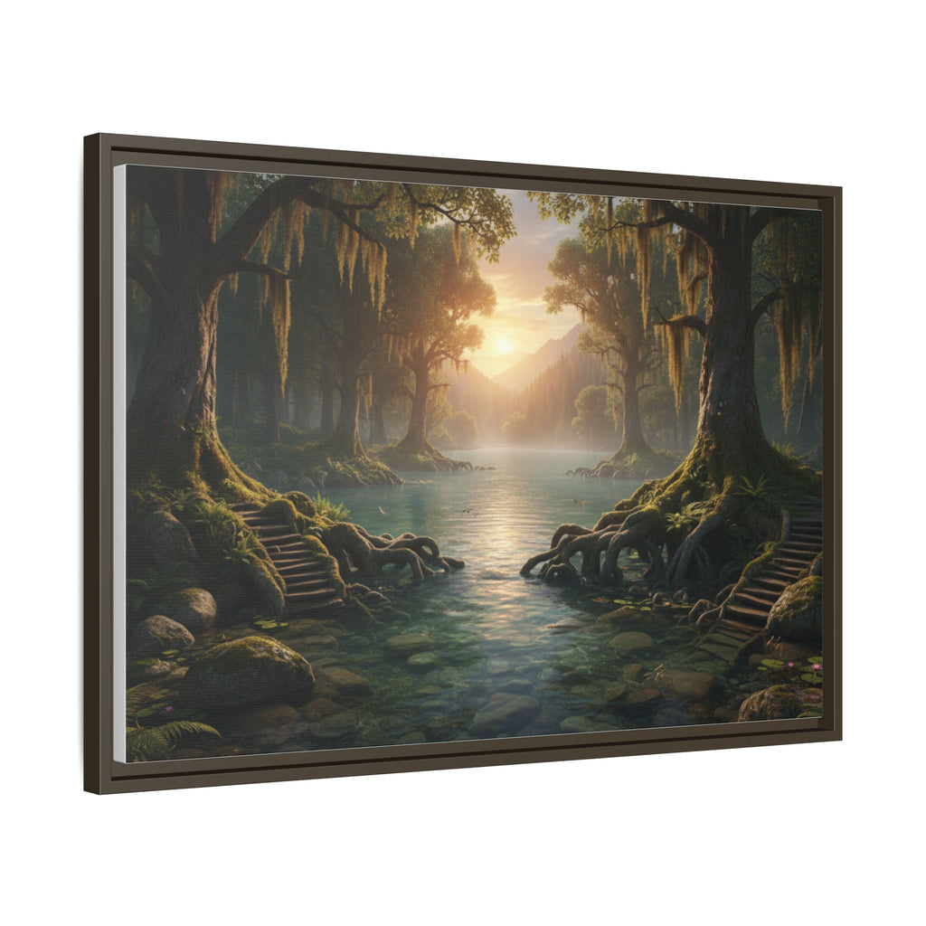 Framed Matte Canvas Art - Step In To The Water