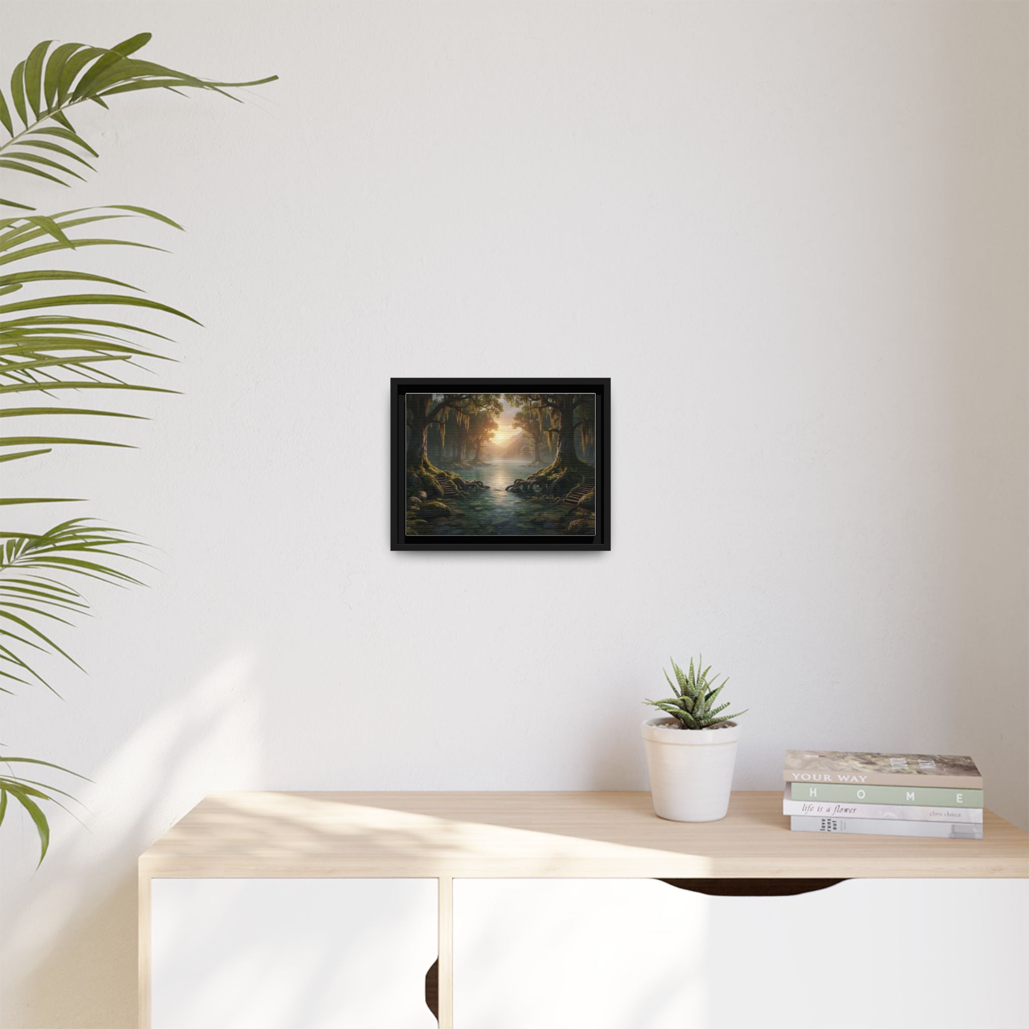 Framed Matte Canvas Art - Step In To The Water