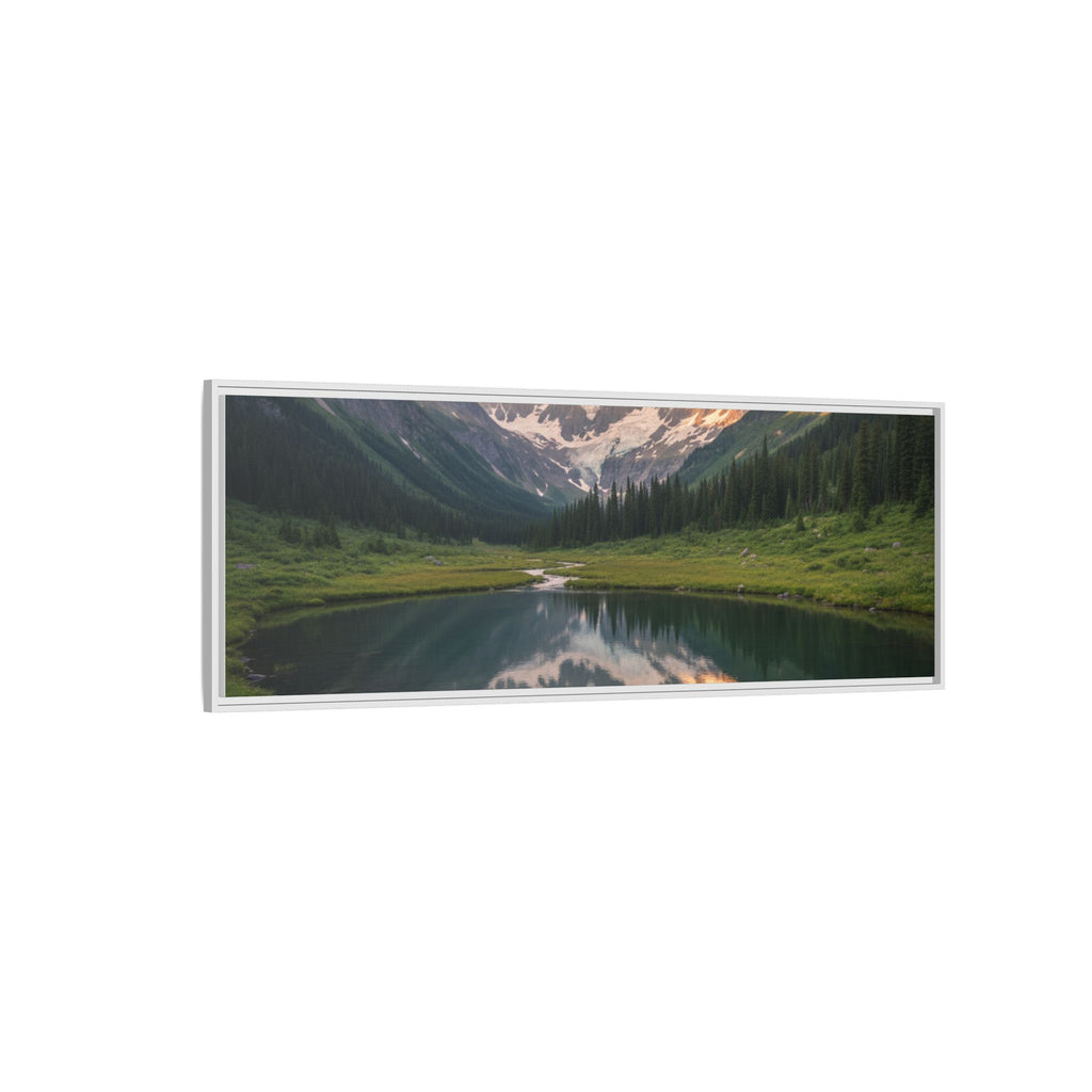 Matte Framed Canvas - Mountain Lake Landscape Wall Art