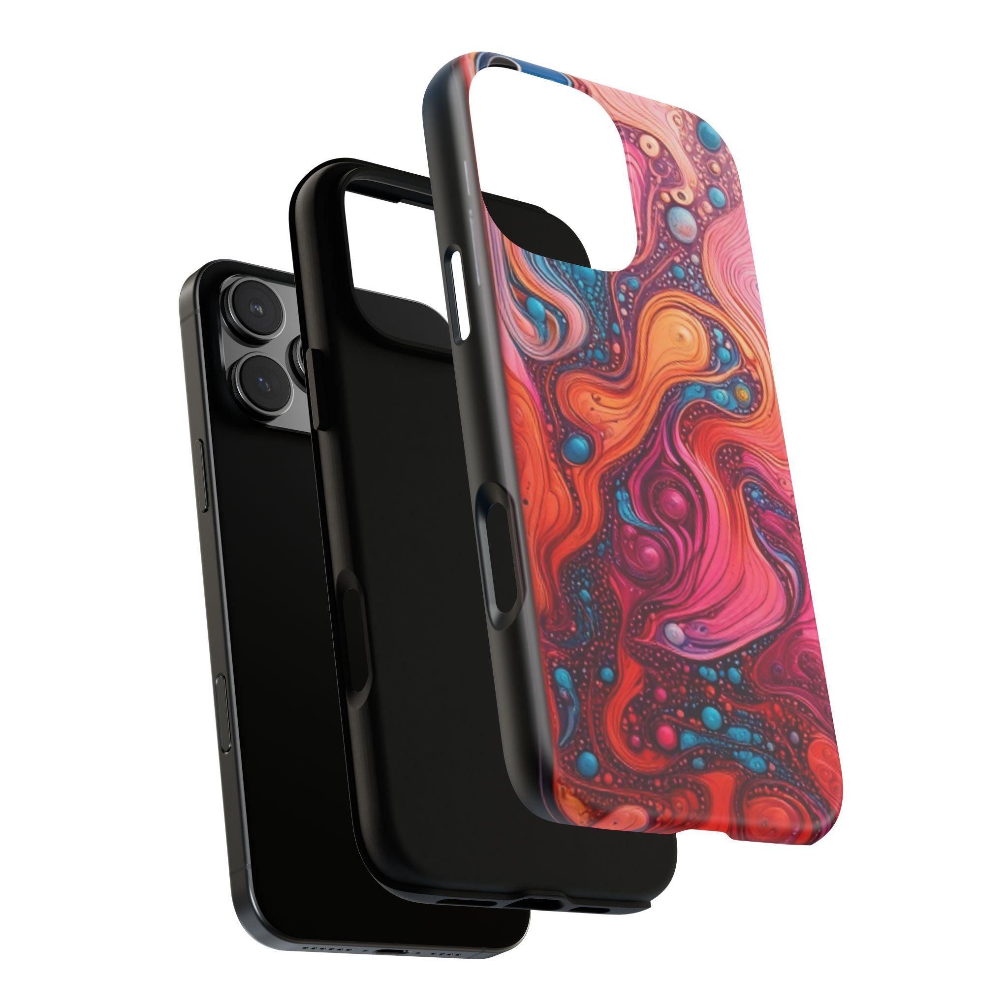 Abstract Swirl Tough Phone Case — Colorful Liquid Art Protective Cover