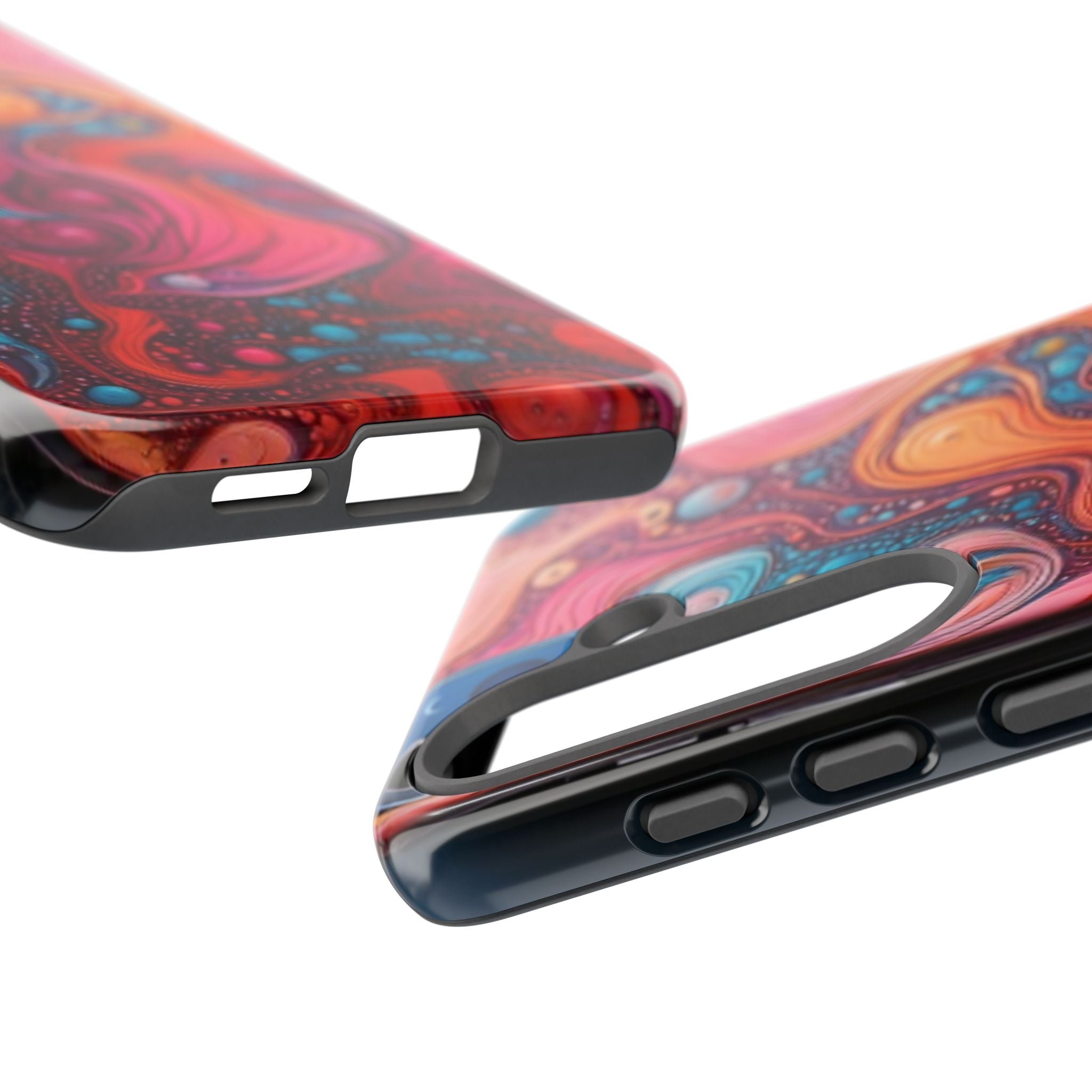 Abstract Swirl Tough Phone Case — Colorful Liquid Art Protective Cover