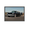 Vintage Black Classic Car Poster with Wooden Frame — Retro Automobile Wall Art