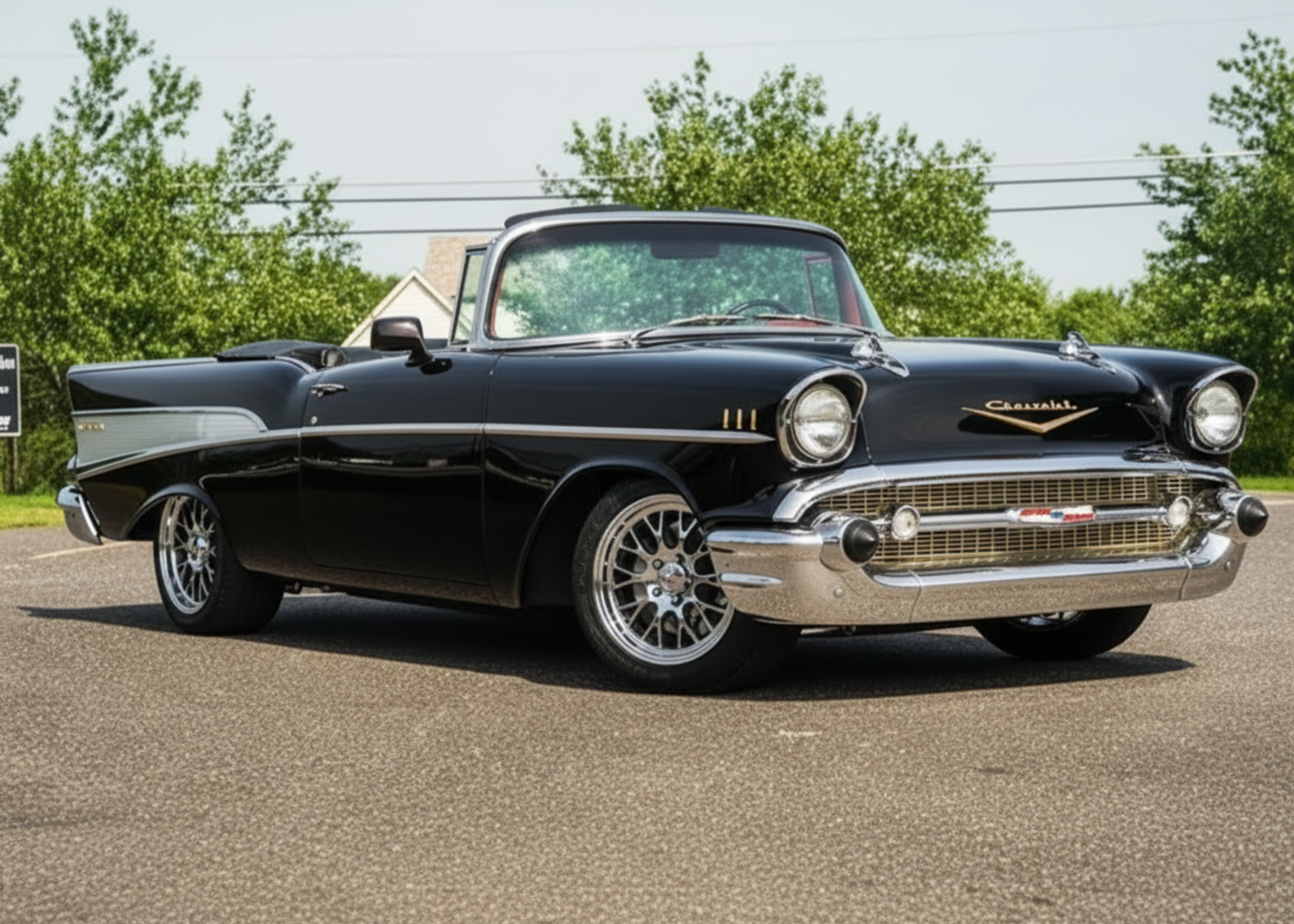 1957 Chevrolet Bel Air Convertible  - Poster 30x42cm