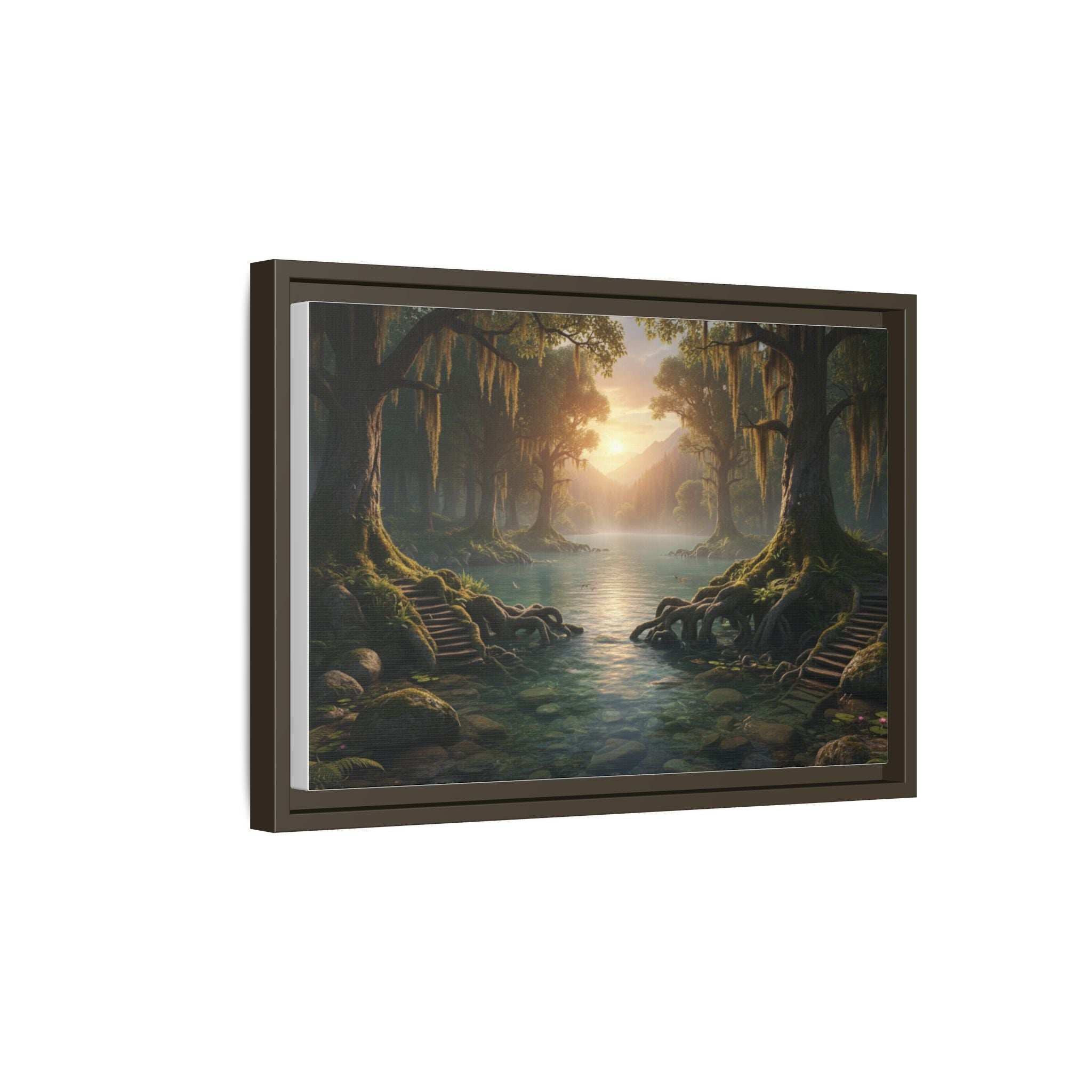 Framed Matte Canvas Art - Step In To The Water