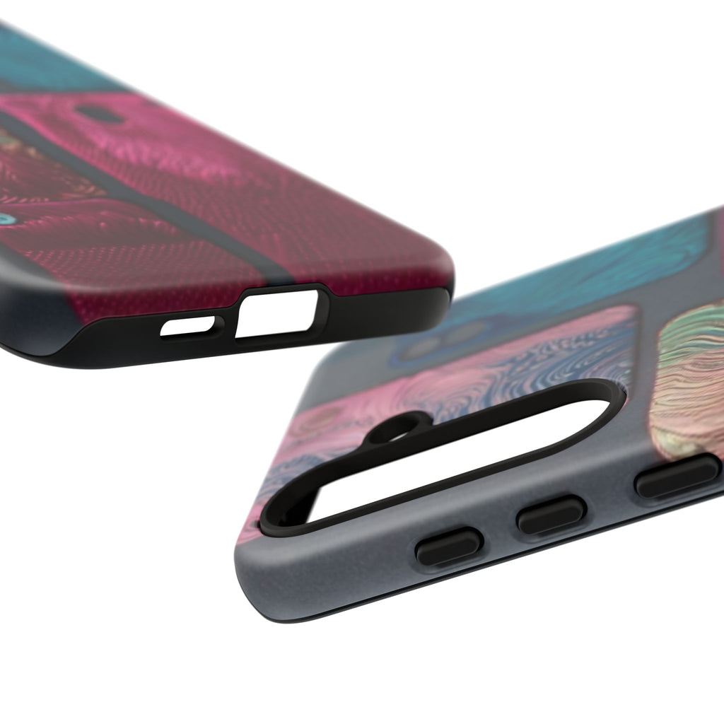 Tough Case - Colorful Textured Phone Case (Protective, Artistic Swirl Design)